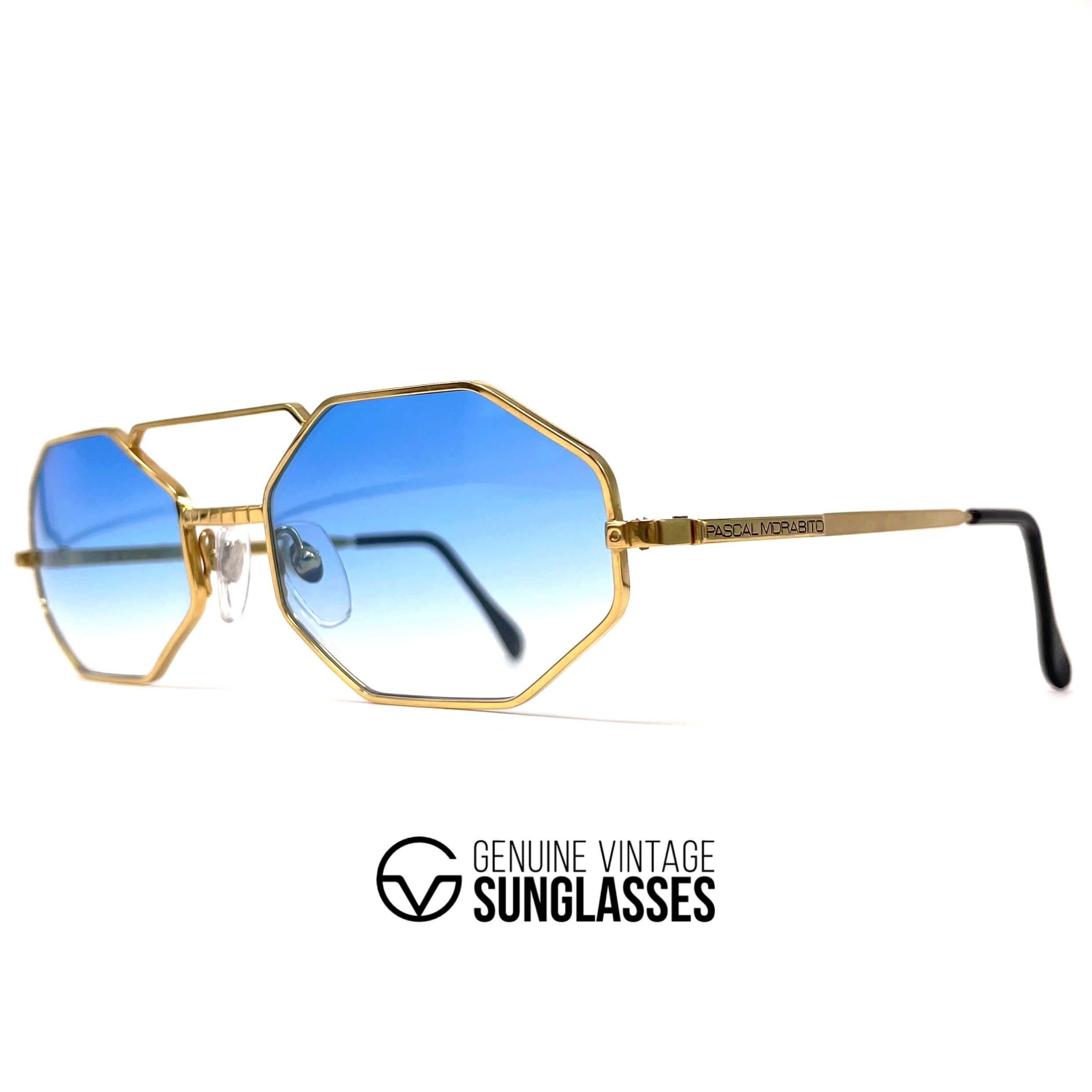Vintage PASCAL MORABITO 8431 gold plated octagonal luxury sunglasses