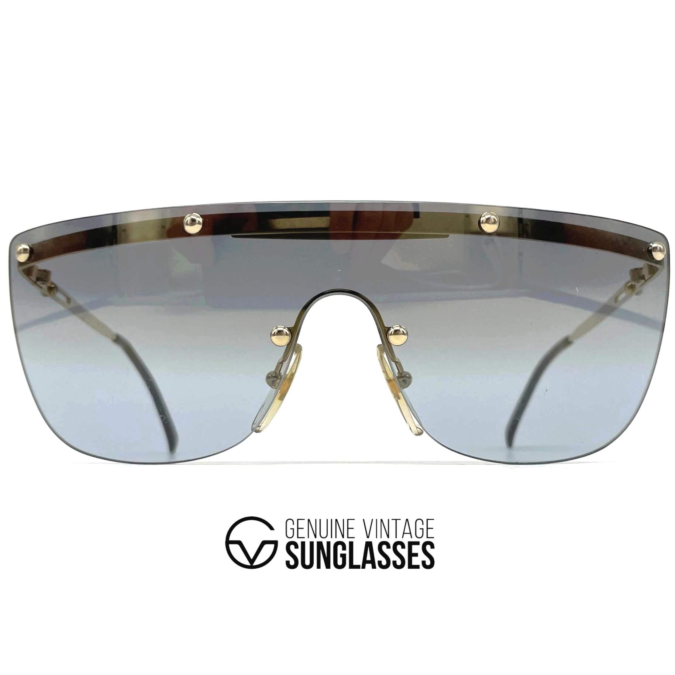 Vintage PLAYBOY 4674 gold rimless shield sunglasses