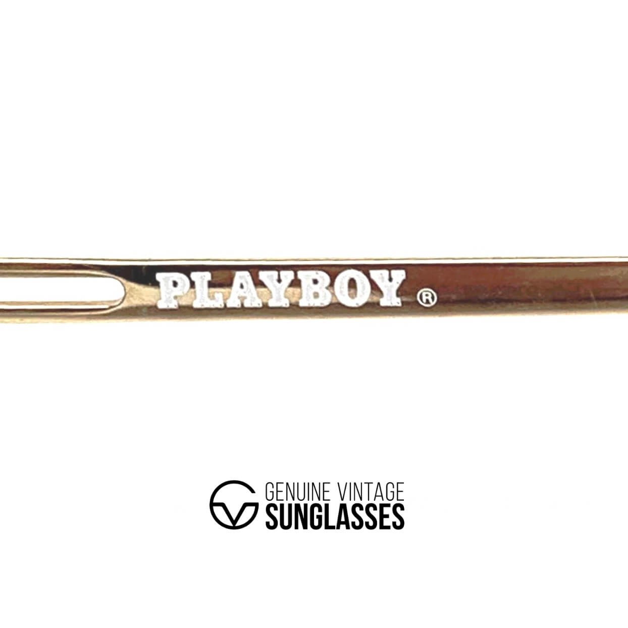 Vintage PLAYBOY 4674 gold rimless shield sunglasses