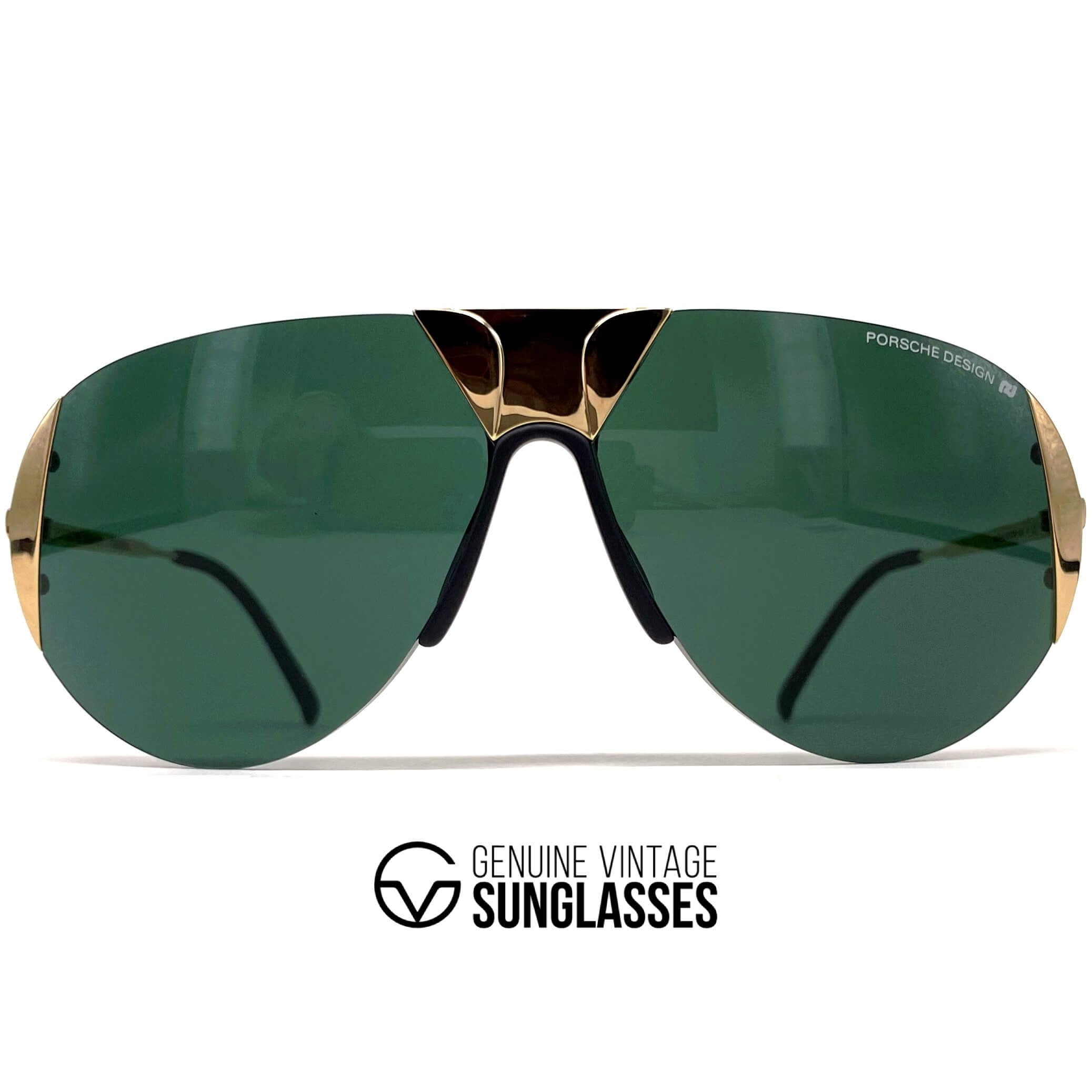 Vintage PORSCHE DESIGN by CARRERA 5636 gold rimless designer sunglasses