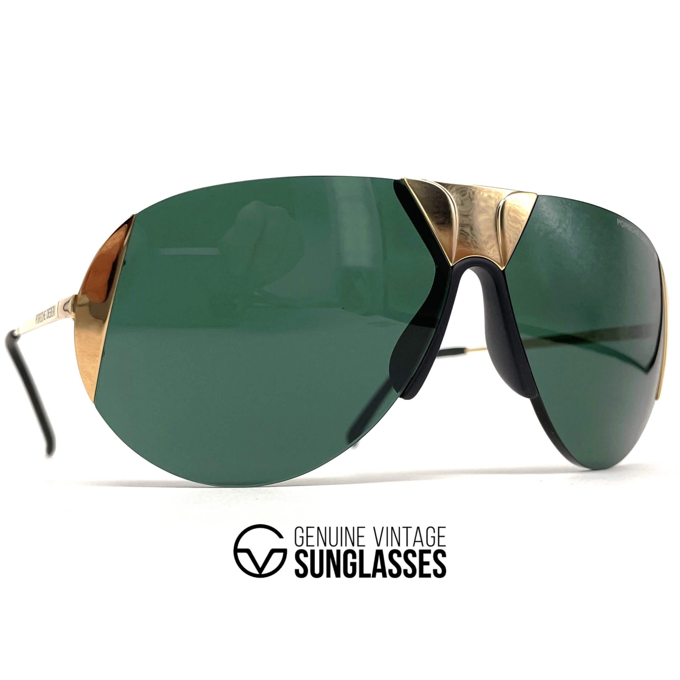 Vintage PORSCHE DESIGN by CARRERA 5636 gold rimless designer sunglasses