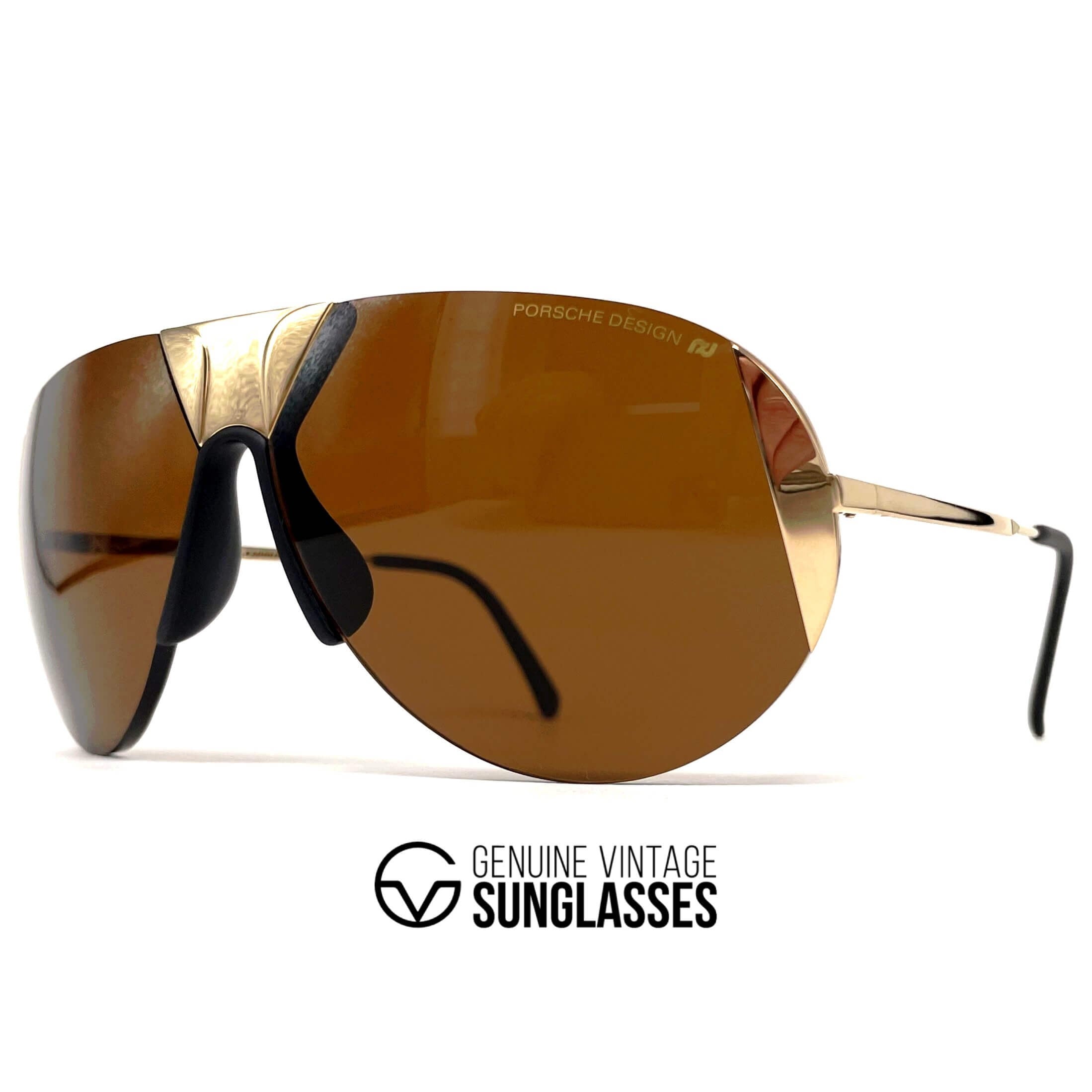 Vintage PORSCHE DESIGN by CARRERA 5636 gold rimless designer sunglasses