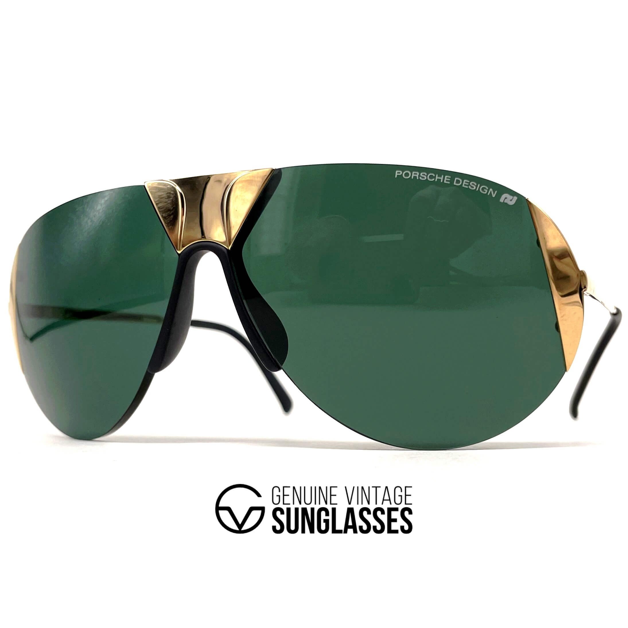 Vintage PORSCHE DESIGN by CARRERA 5636 gold rimless designer sunglasses