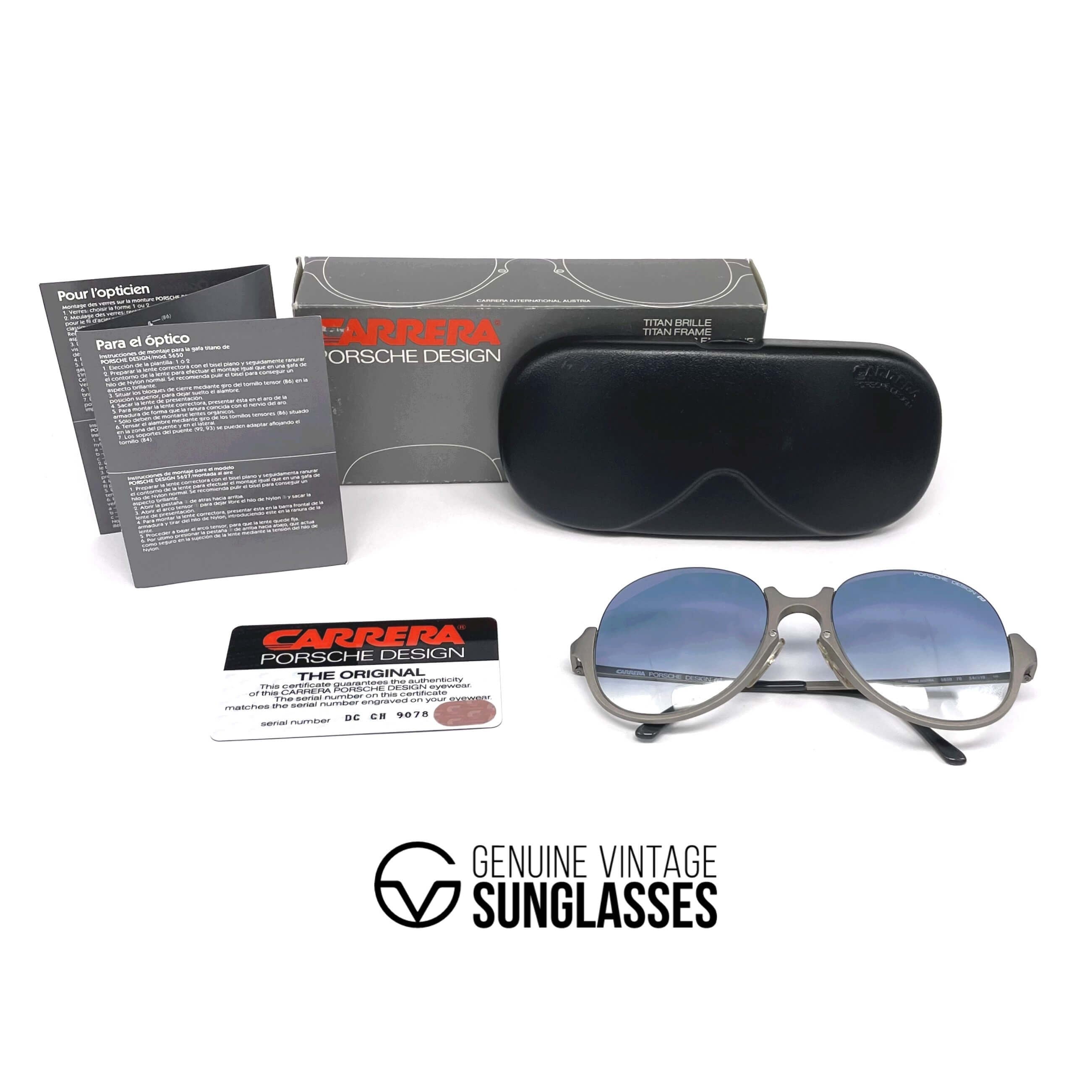 Vintage PORSCHE DESIGN by CARRERA 5650 Titanium rimless sunglasses