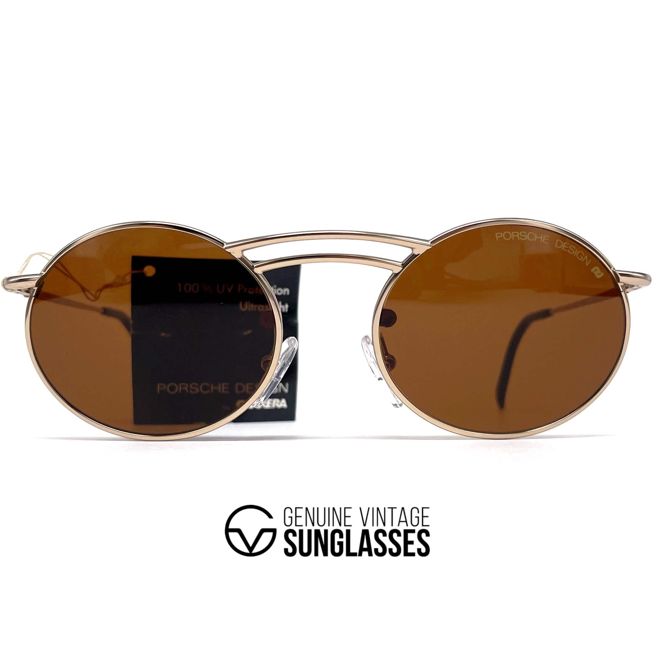 Vintage PORSCHE DESIGN by CARRERA 5689 gold round sunglasses