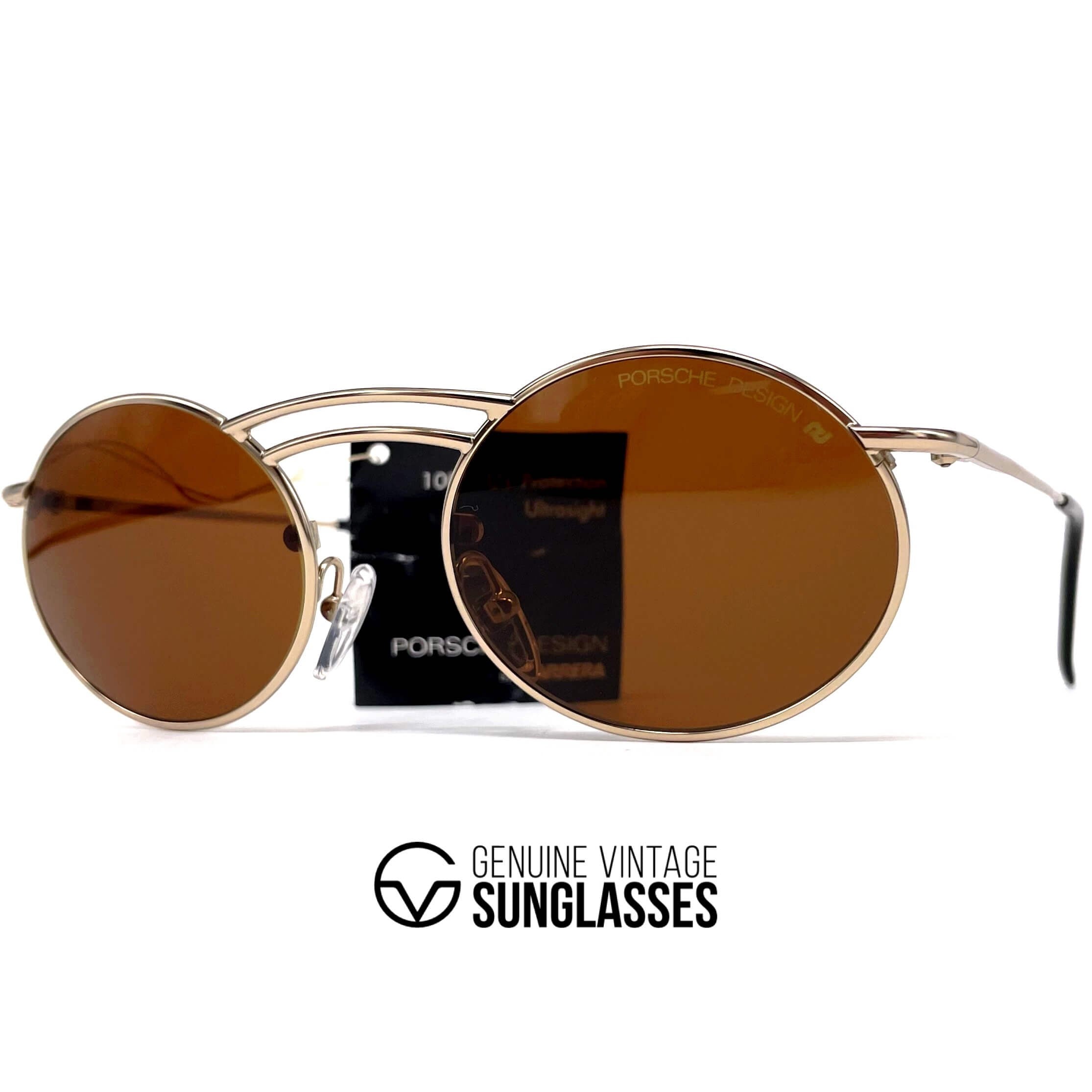 Vintage PORSCHE DESIGN by CARRERA 5689 gold round sunglasses