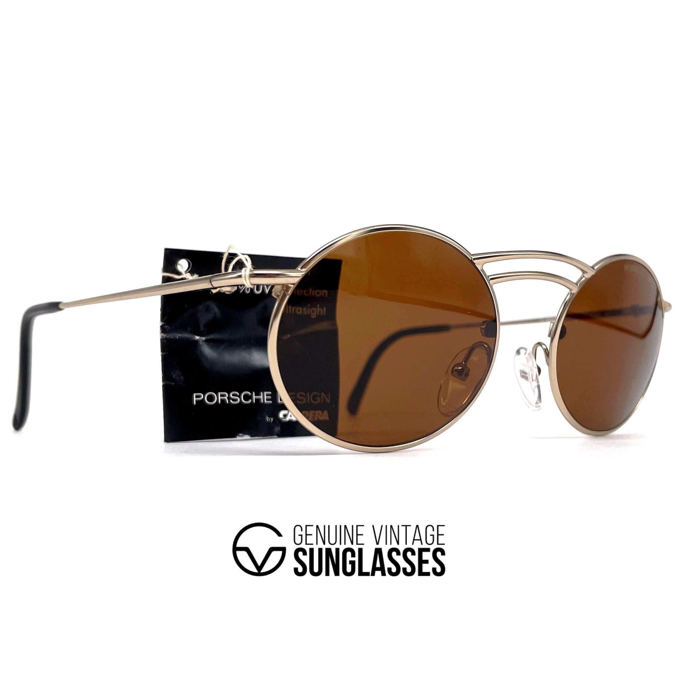 Vintage PORSCHE DESIGN by CARRERA 5689 gold round sunglasses