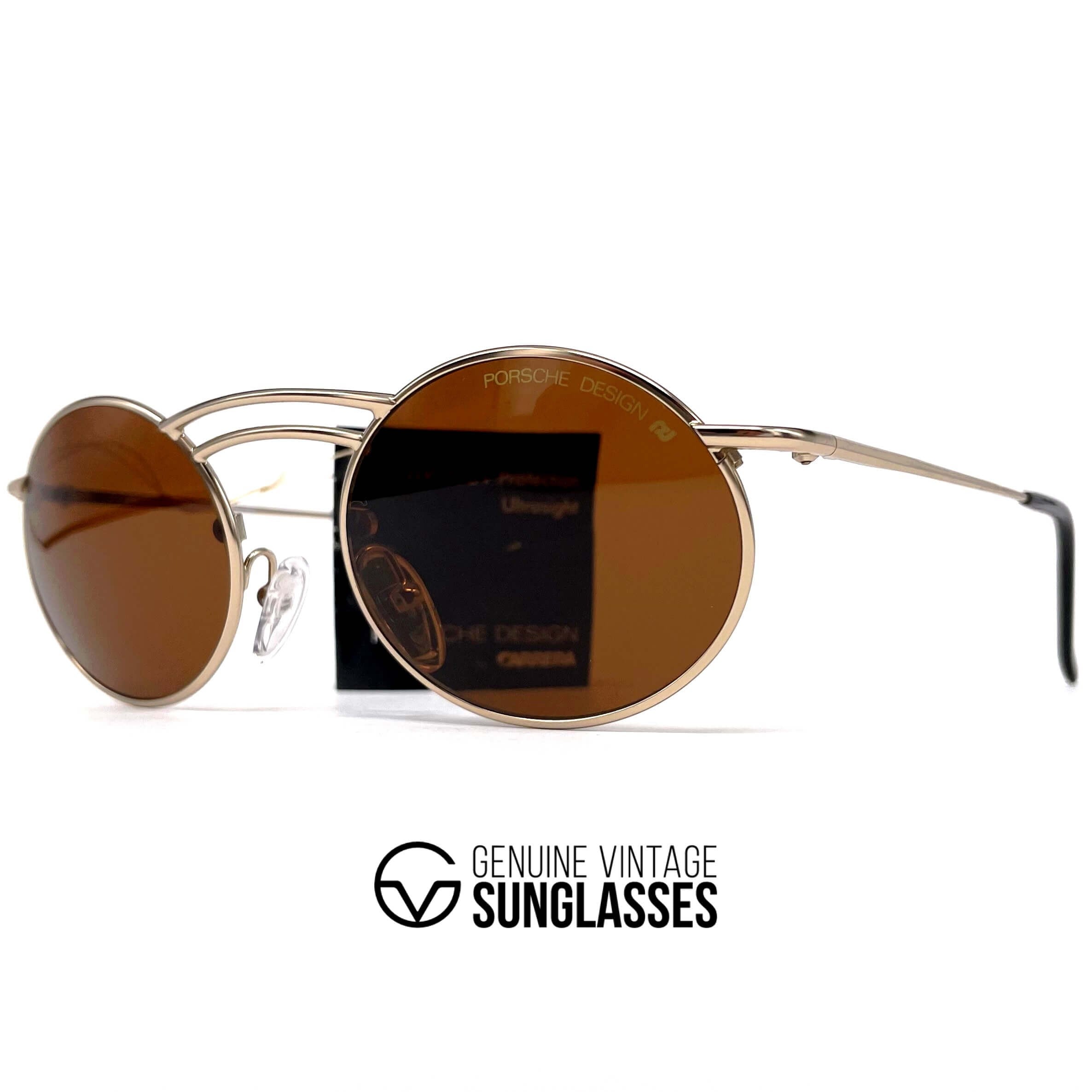 Vintage PORSCHE DESIGN by CARRERA 5689 gold round sunglasses
