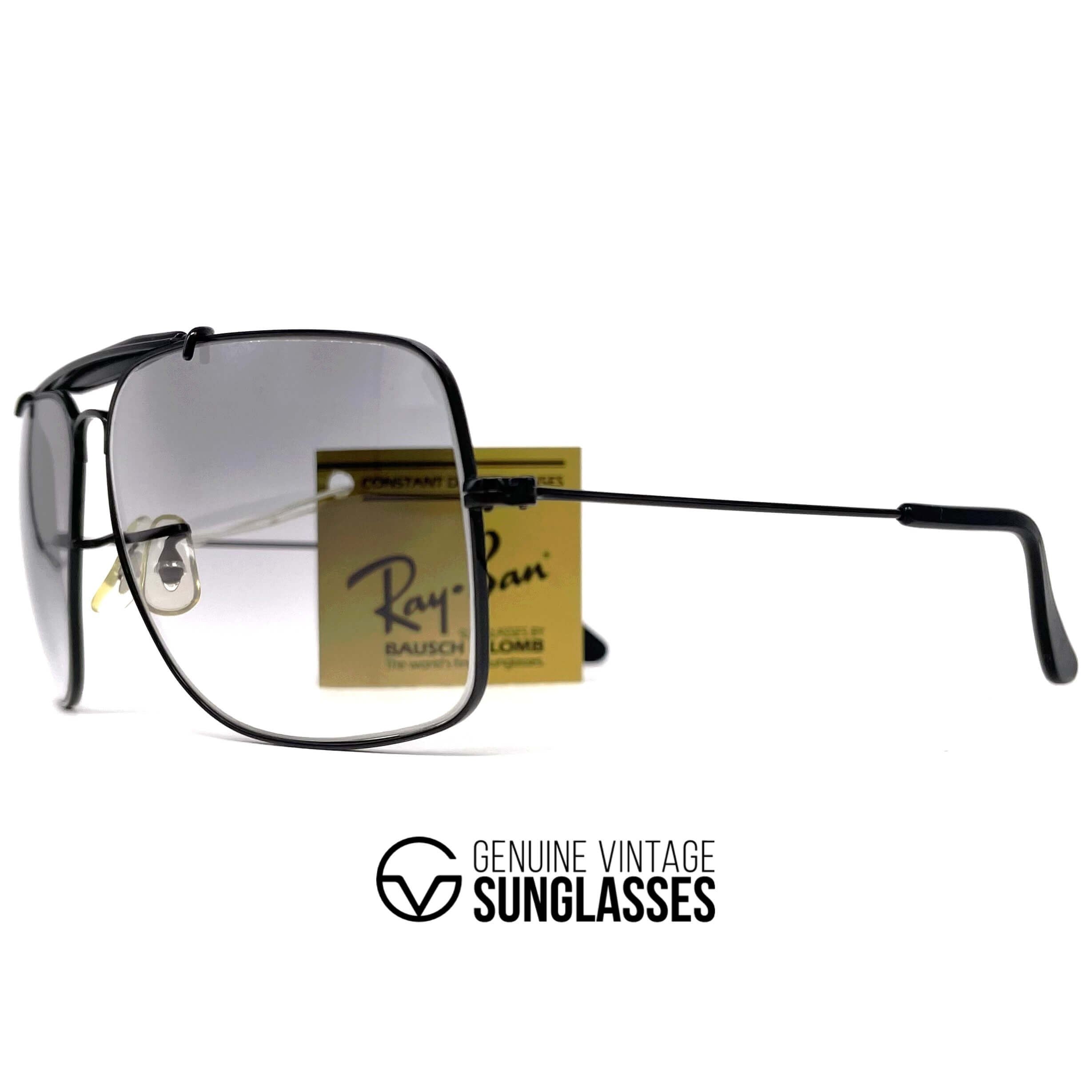 Vintage RAY-BAN Explorer black mineral aviator sunglasses
