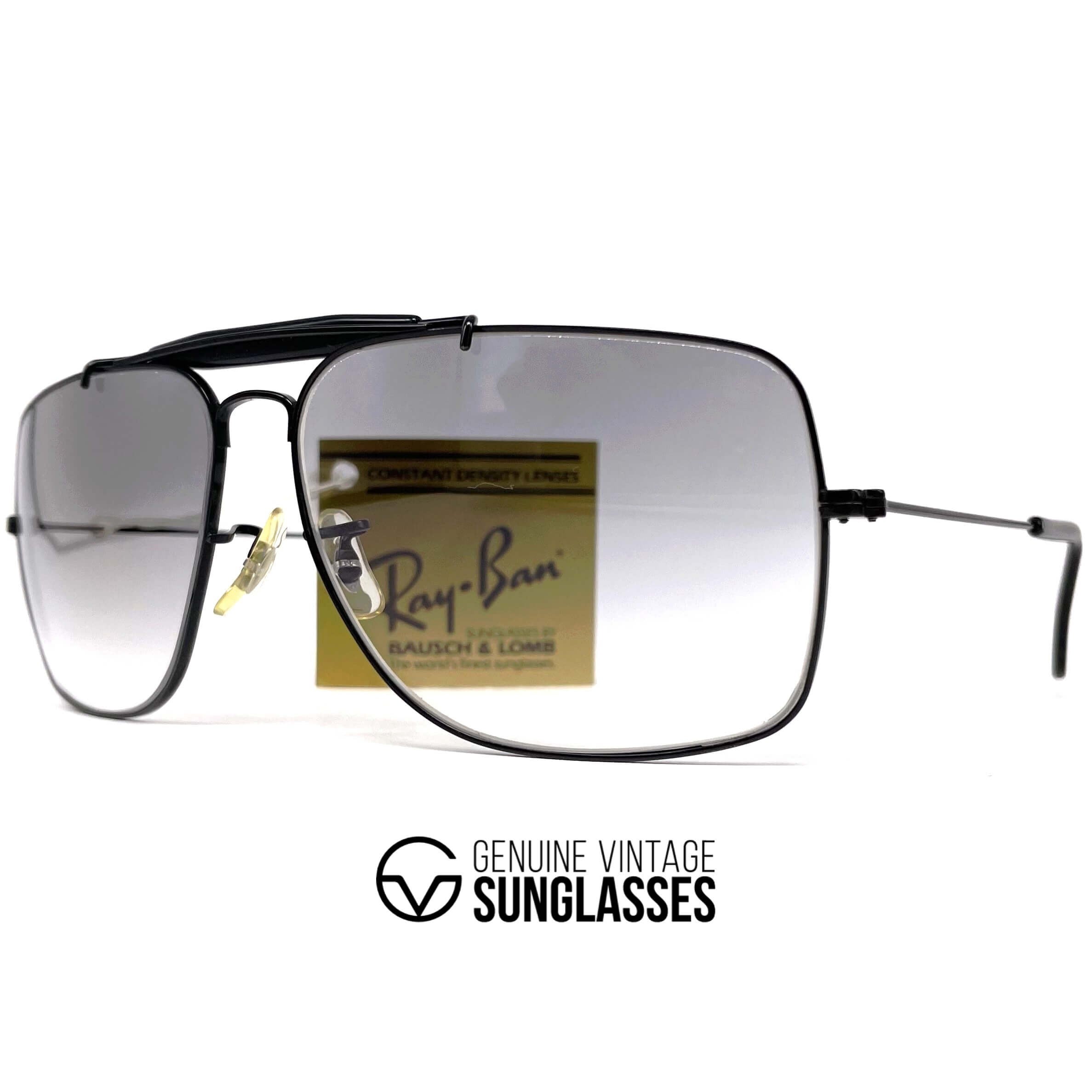 Vintage RAY-BAN Explorer black mineral aviator sunglasses
