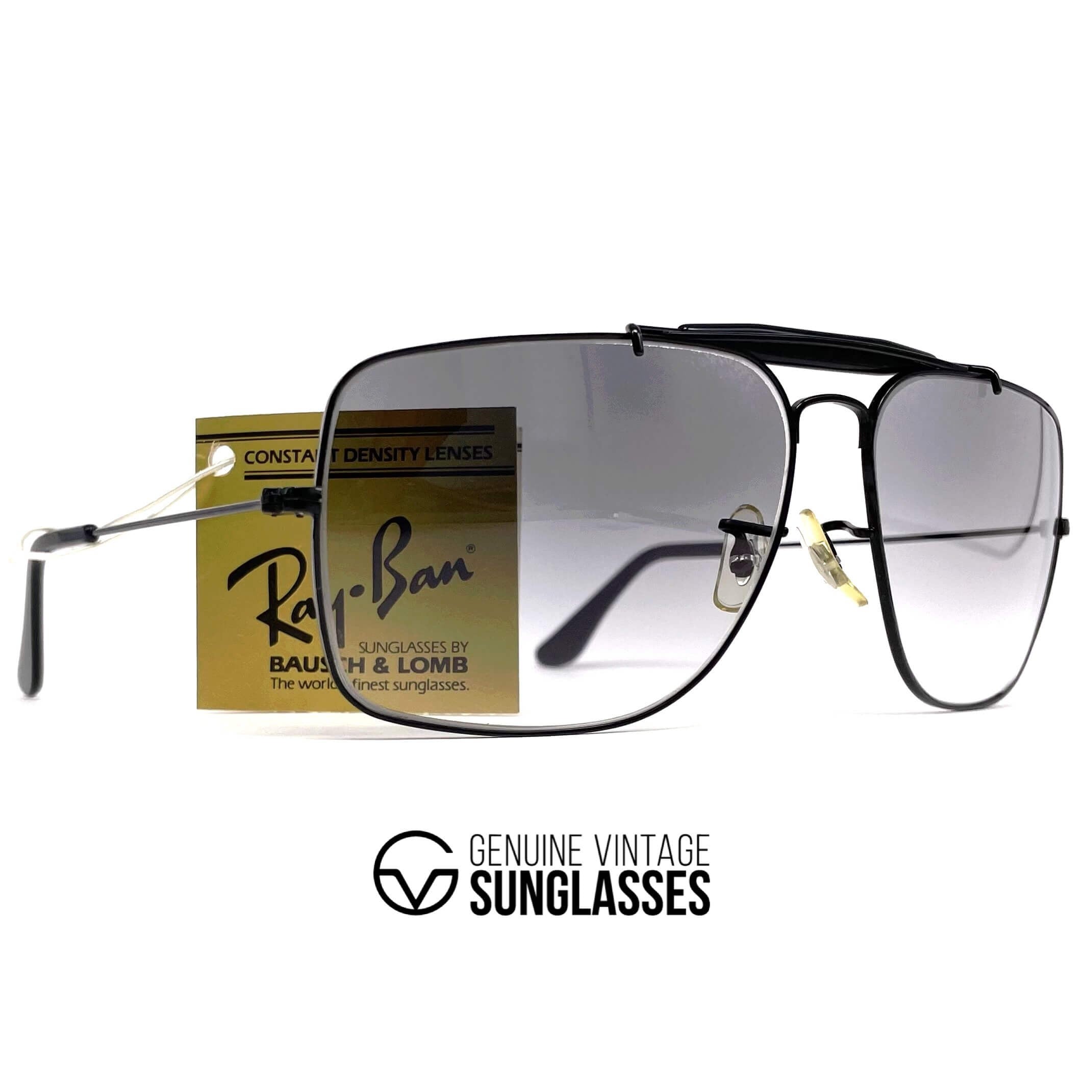 Vintage RAY-BAN Explorer black mineral aviator sunglasses