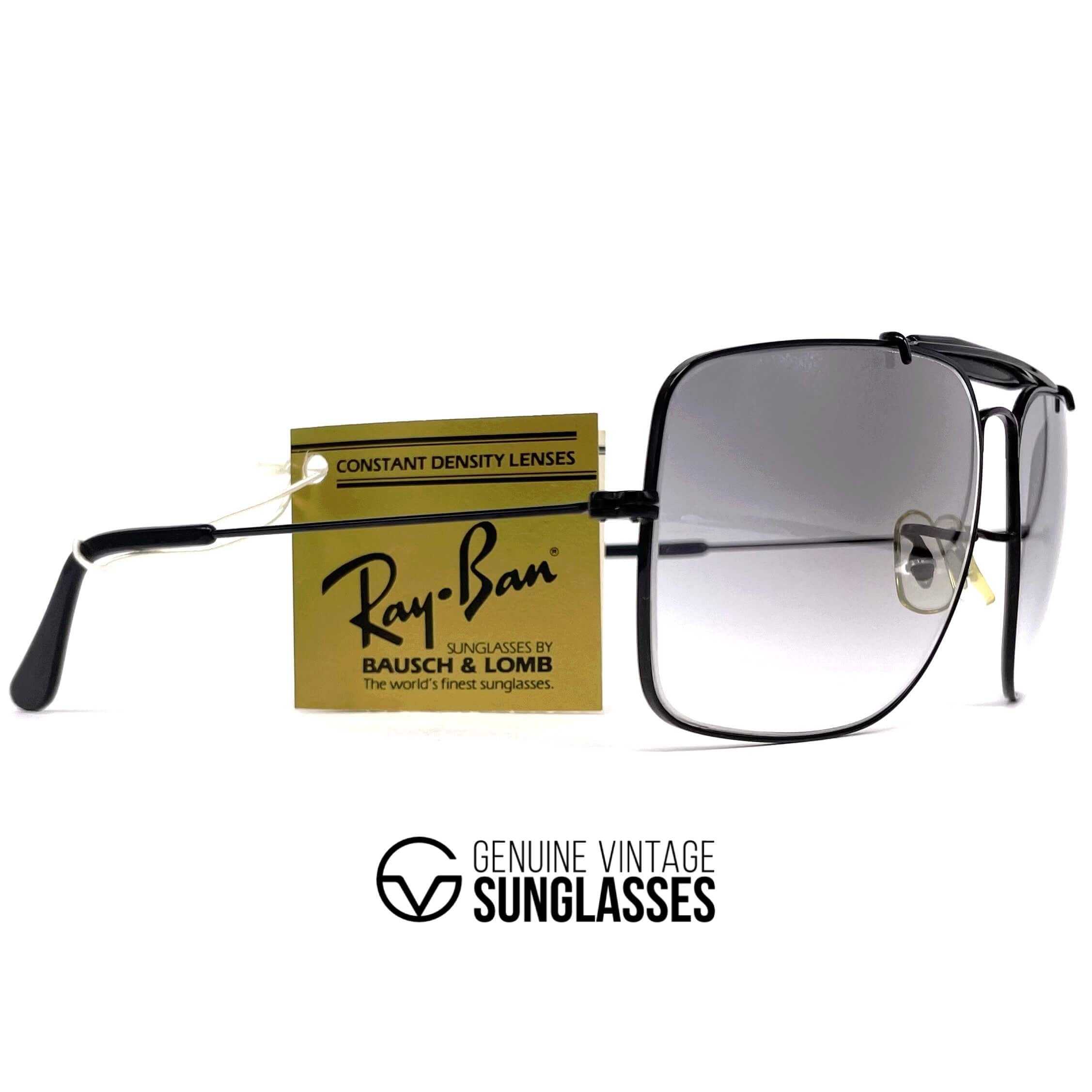 Vintage RAY-BAN Explorer black mineral aviator sunglasses