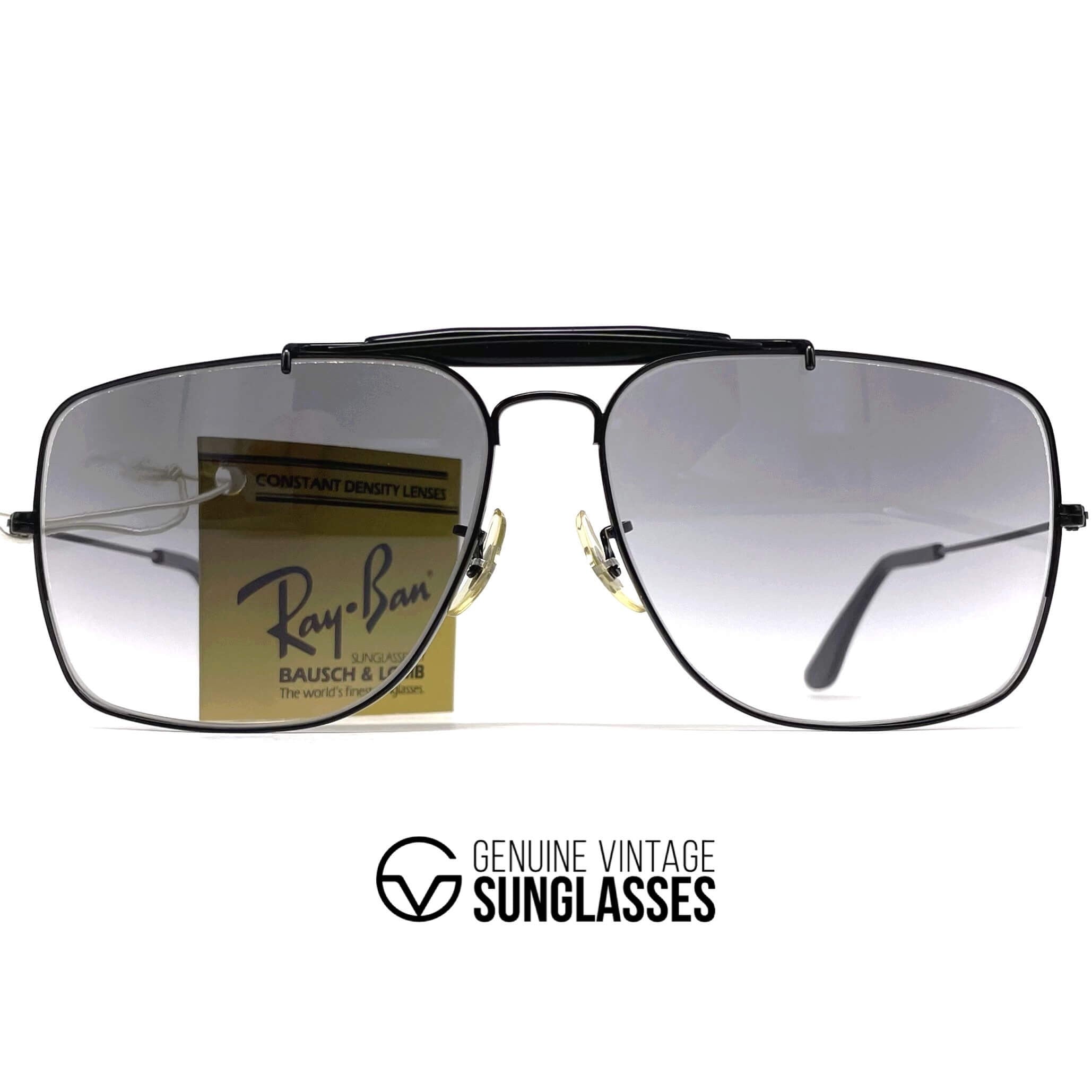 Vintage RAY-BAN Explorer black mineral aviator sunglasses