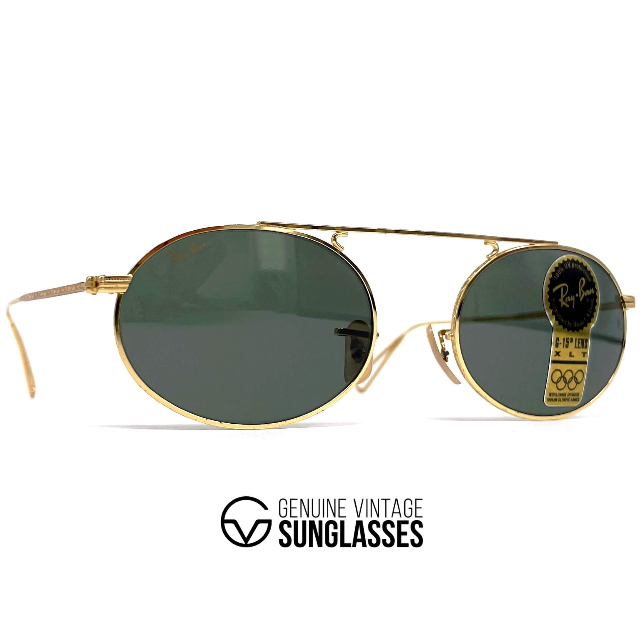 Vintage RAY-BAN W1696 round gold sunglasses