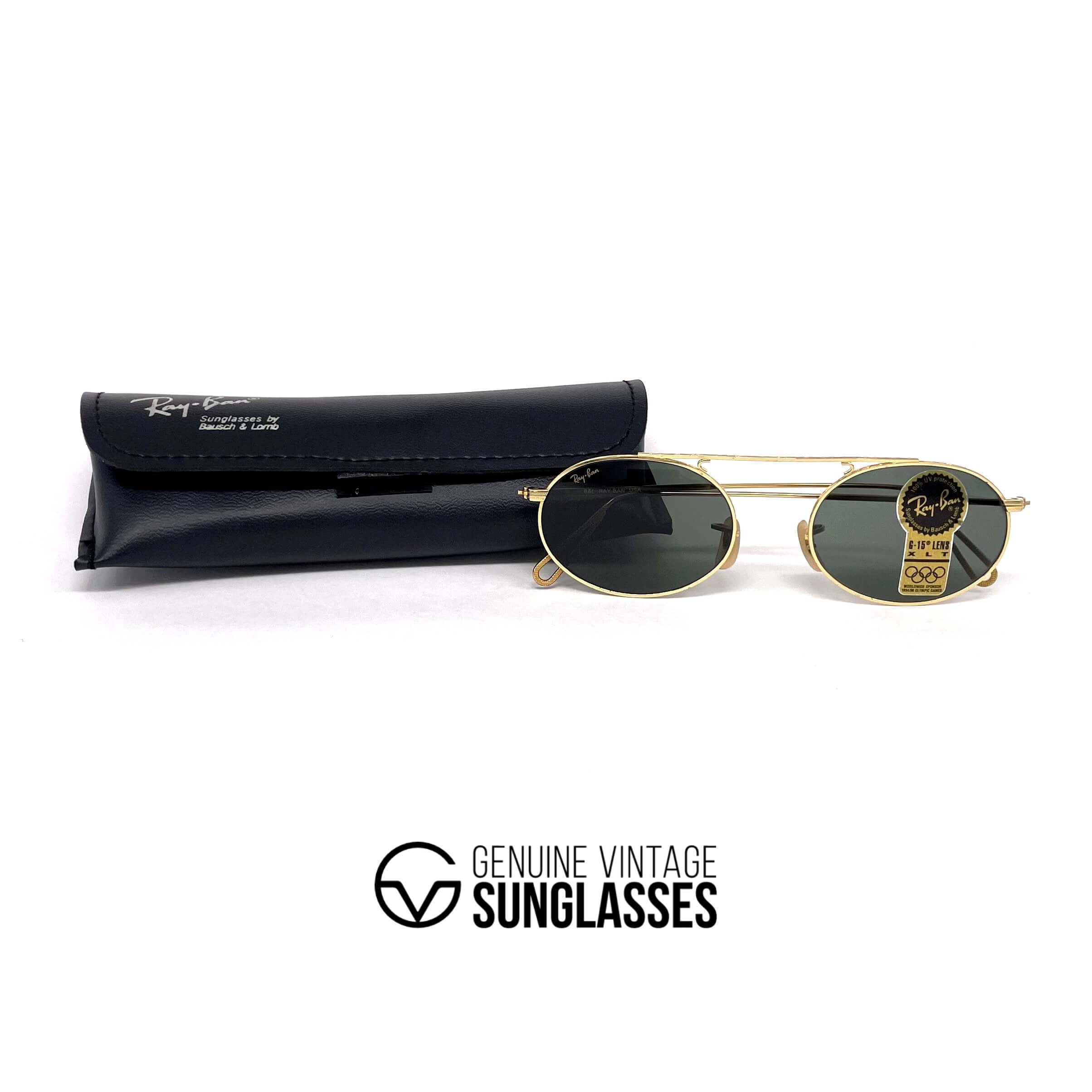 Vintage RAY-BAN W1696 round gold sunglasses