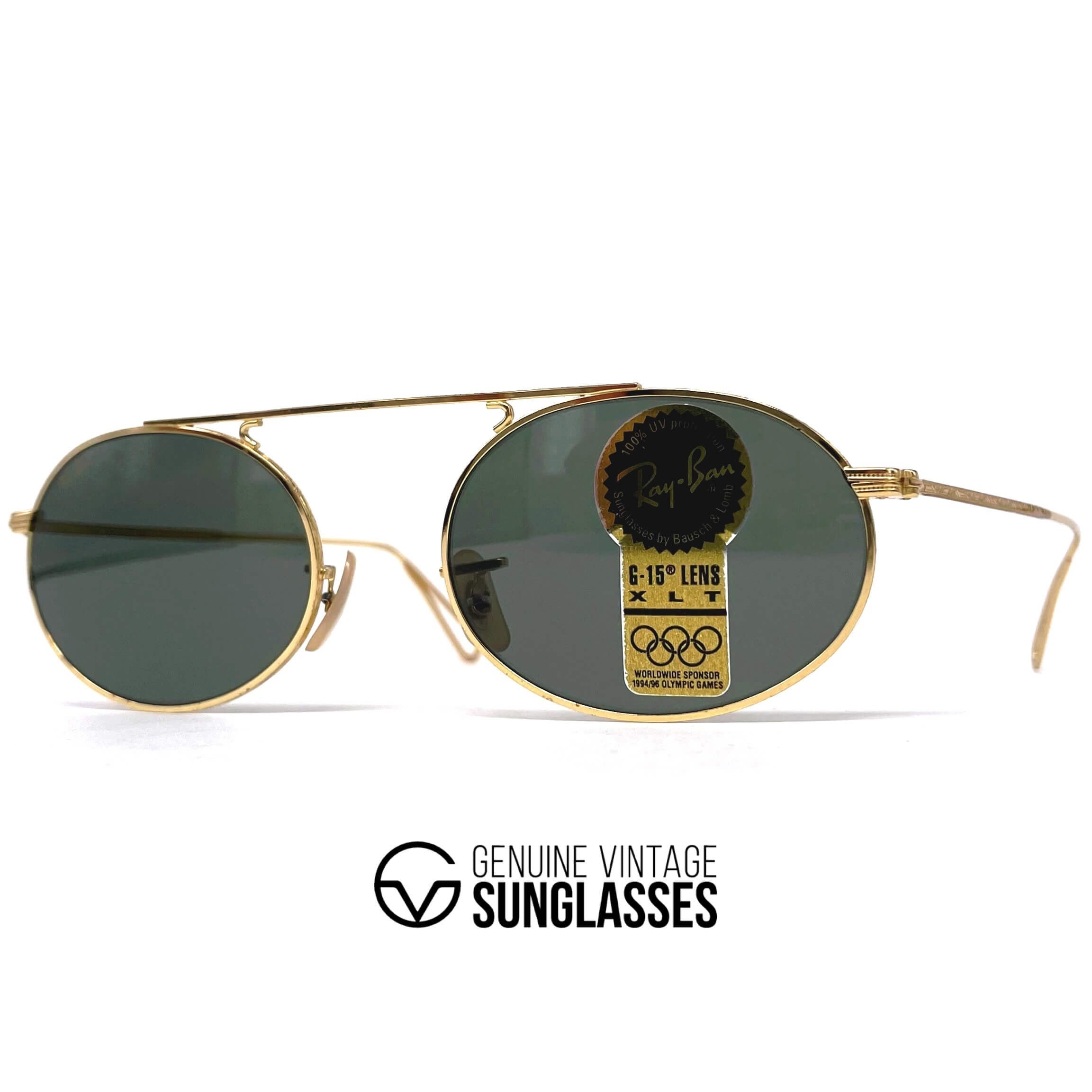 Vintage RAY-BAN W1696 round gold sunglasses