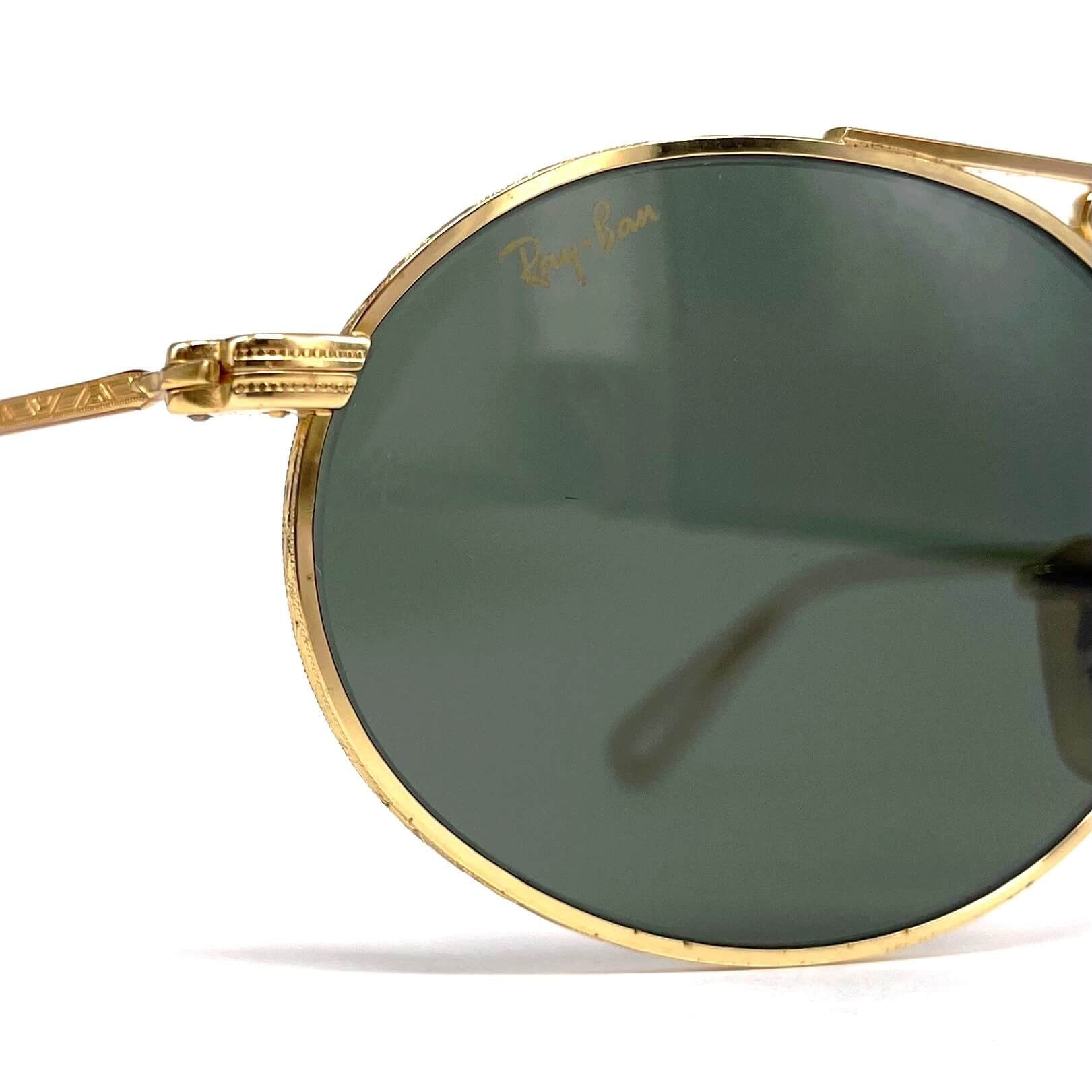 Vintage RAY-BAN W1696 round gold sunglasses