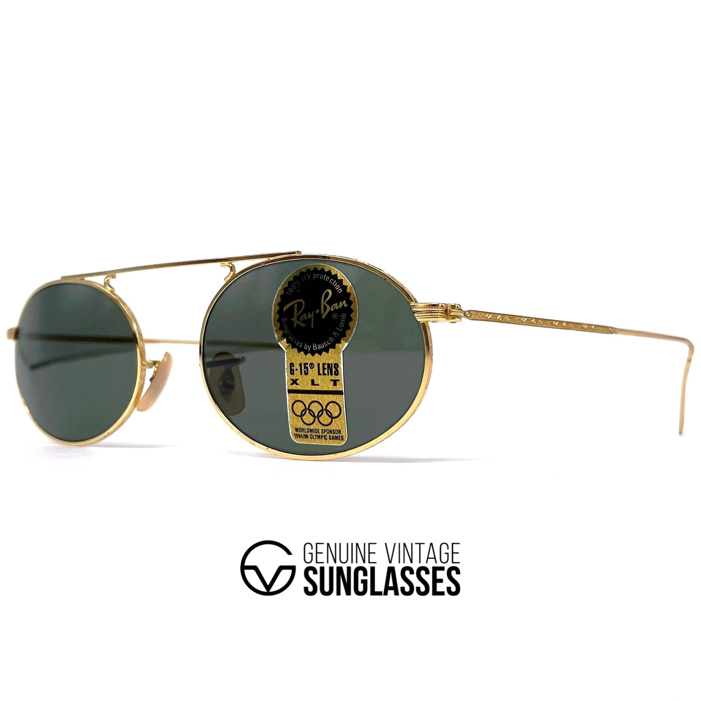 Vintage RAY-BAN W1696 round gold sunglasses