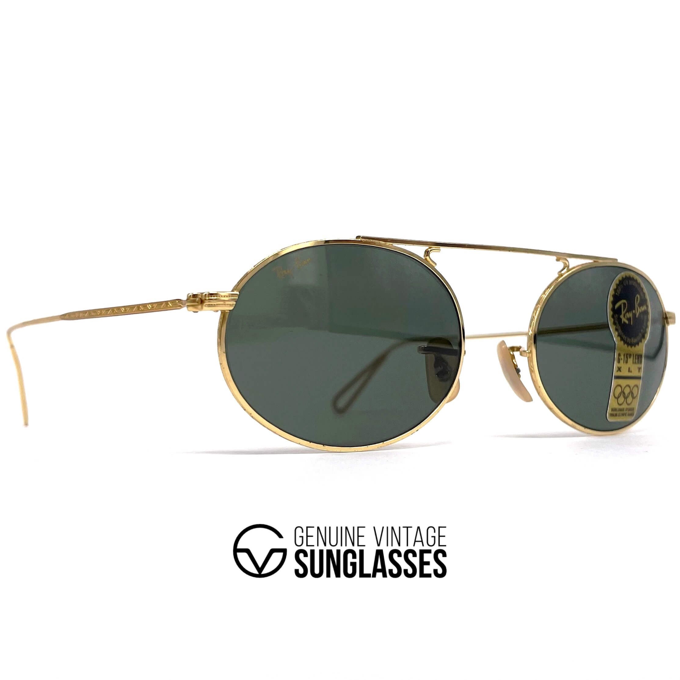 Vintage RAY-BAN W1696 round gold sunglasses