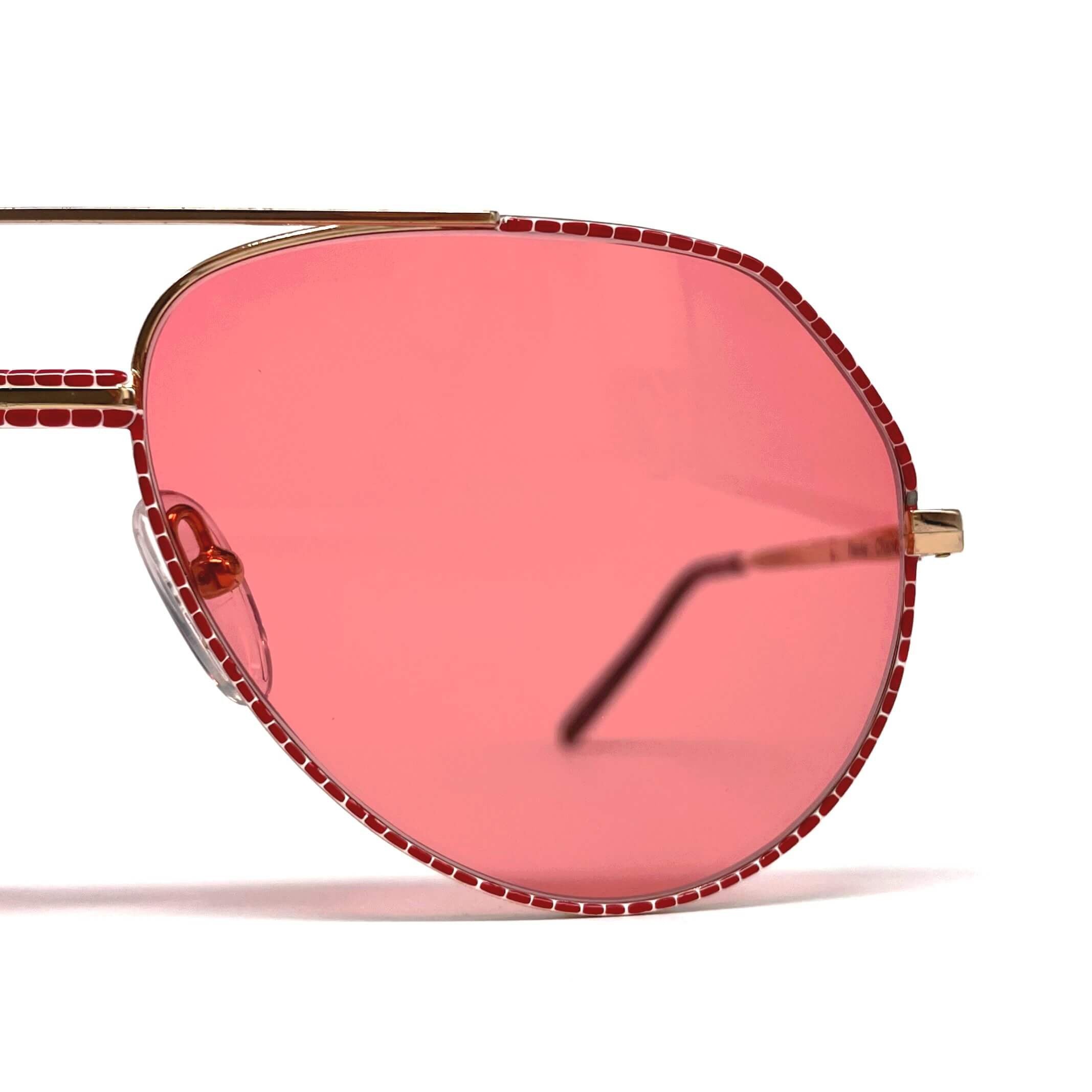 Vintage RENEE CHANTAL 023y gold designer aviator sunglasses