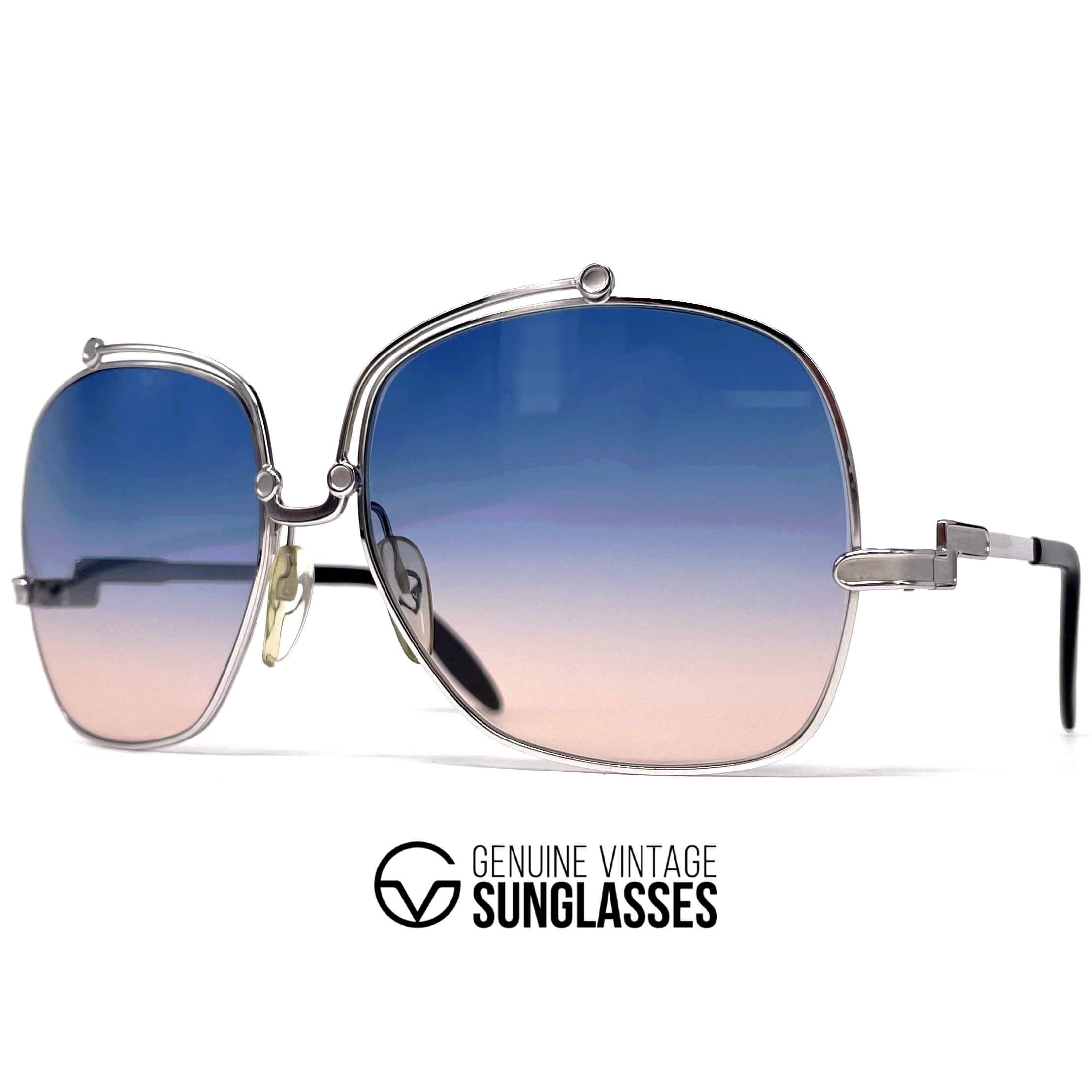 Vintage SILHOUETTE 836 silver XXL metal designer 70's sunglasses