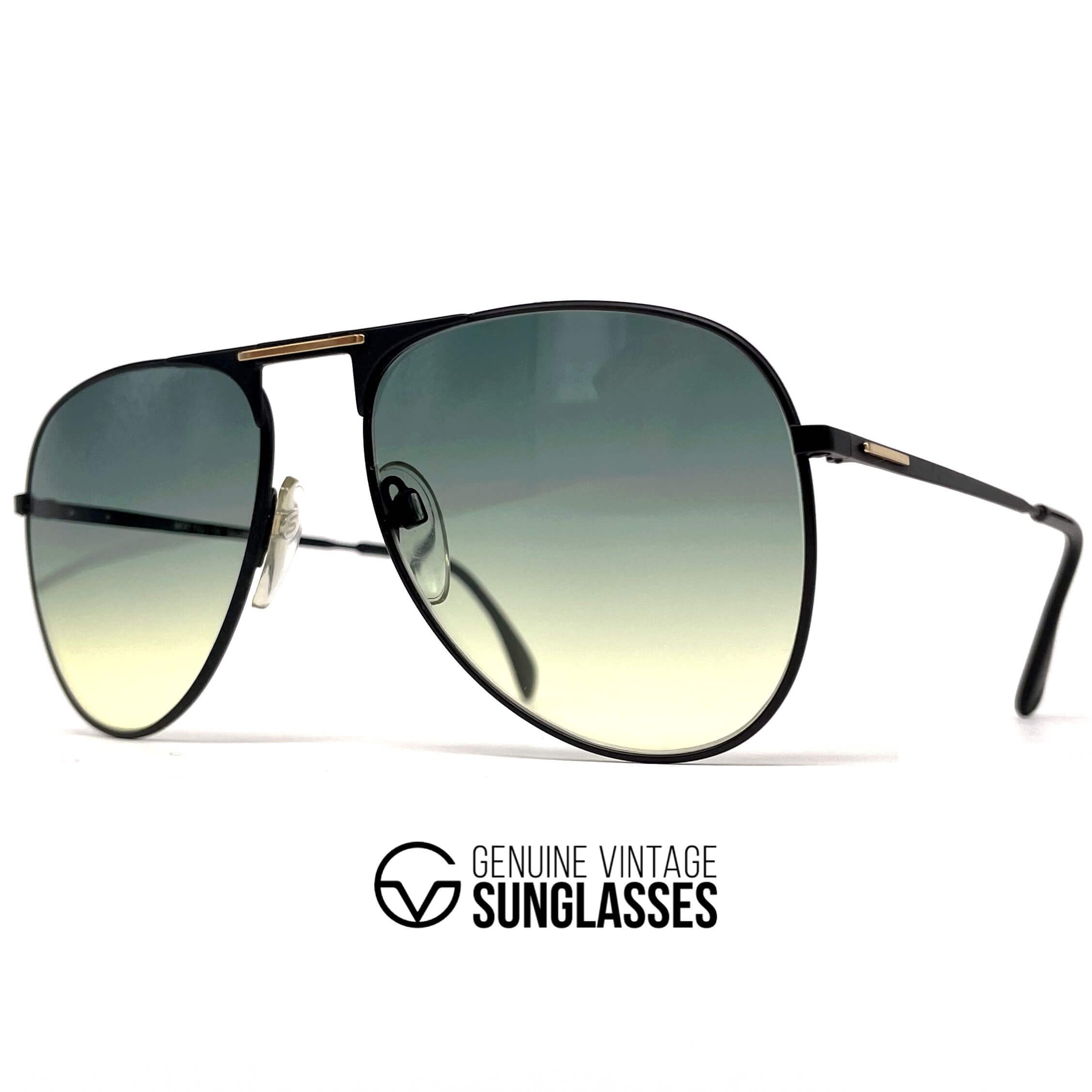 Vintage SILHOUETTE M 7021 black aviator XXL sunglasses