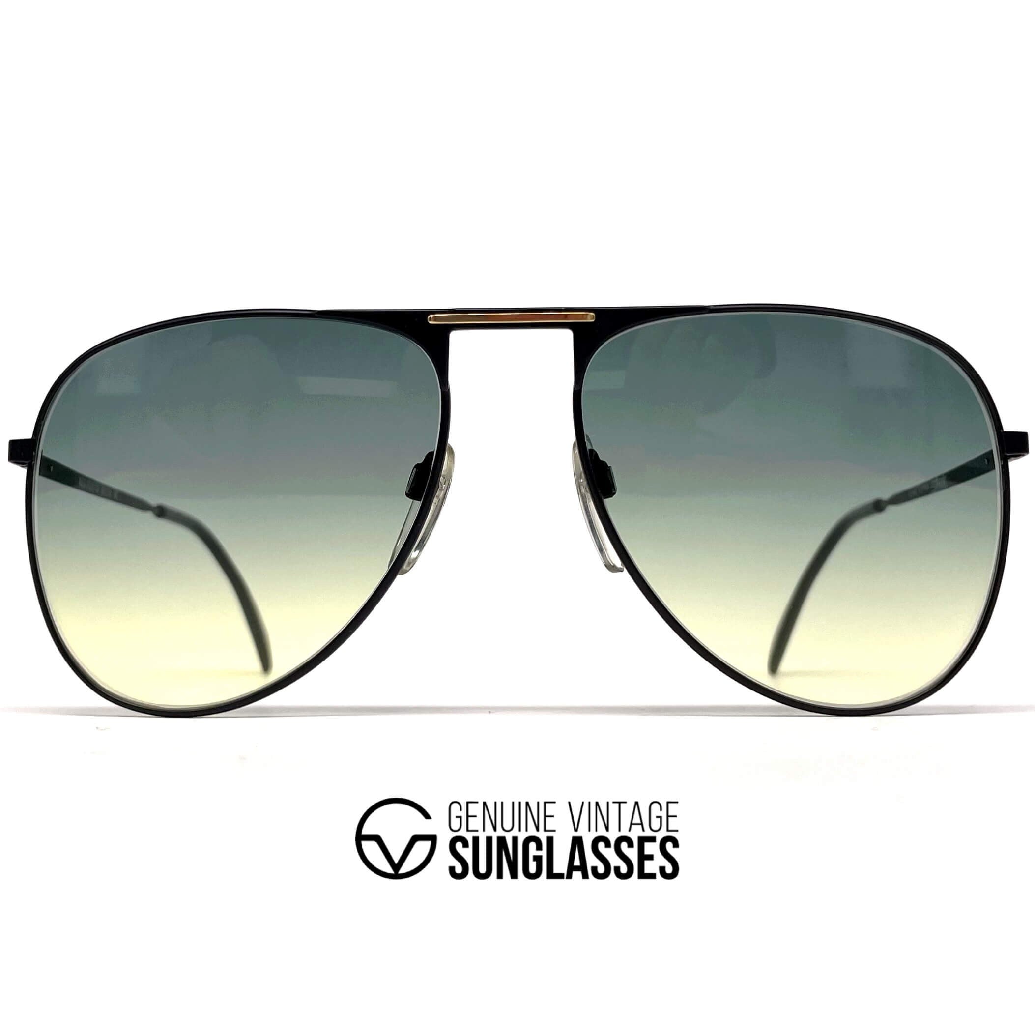 Vintage SILHOUETTE M 7021 black aviator XXL sunglasses
