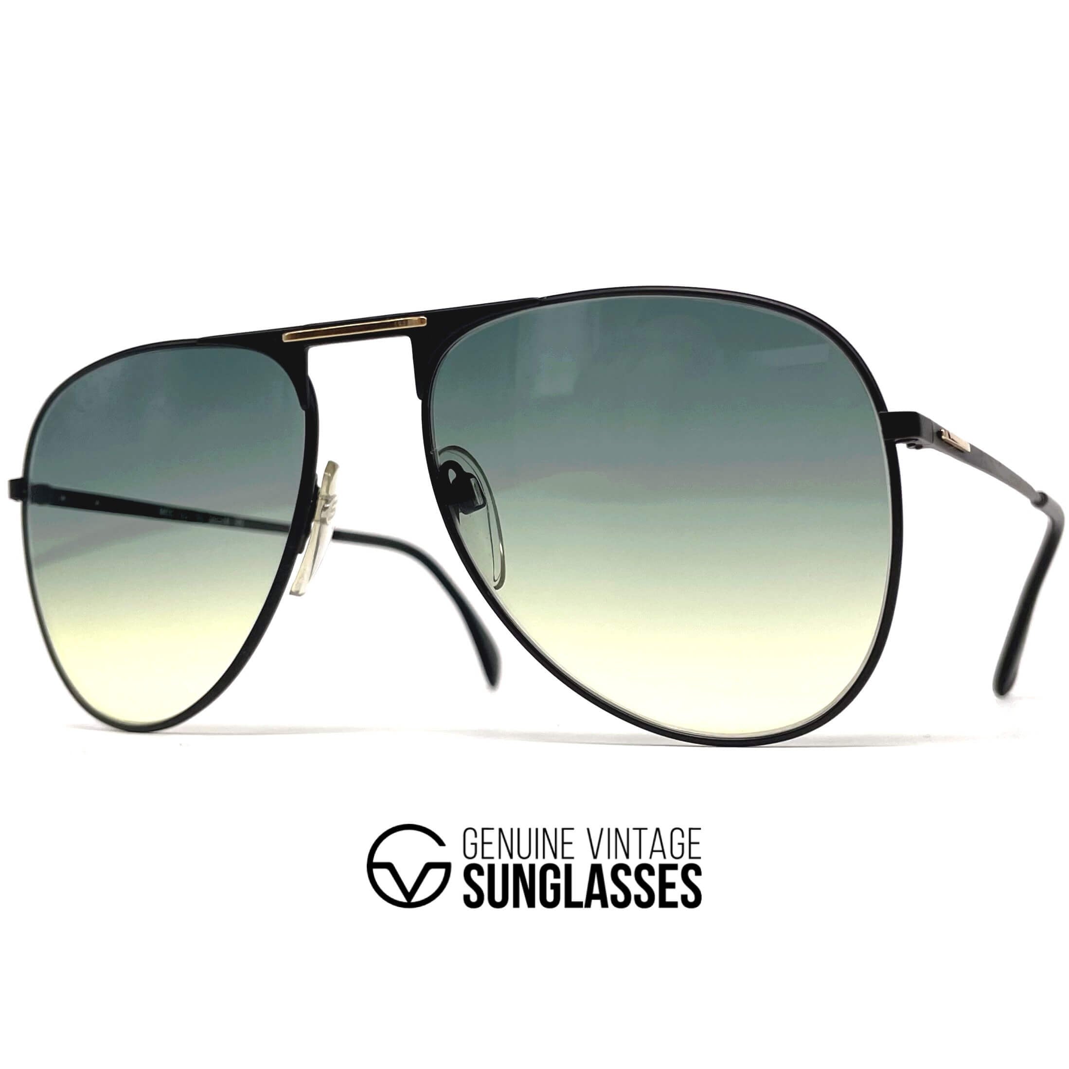Vintage SILHOUETTE M 7021 black aviator XXL sunglasses