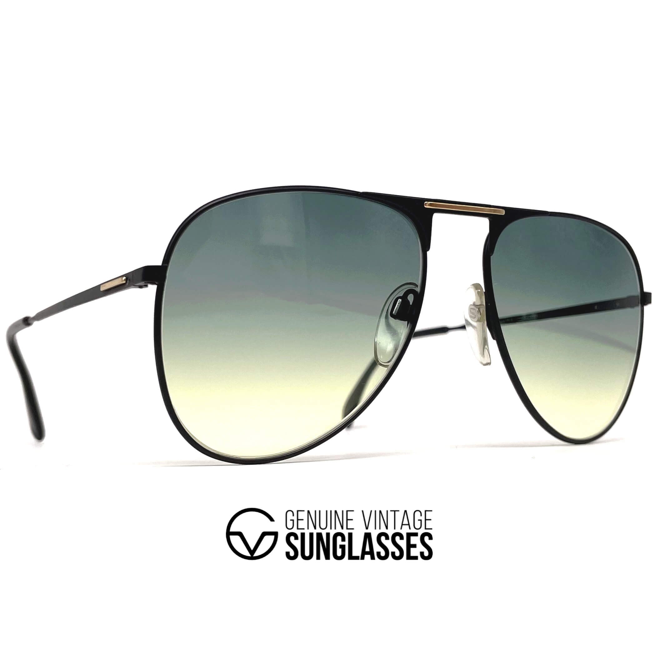 Vintage SILHOUETTE M 7021 black aviator XXL sunglasses