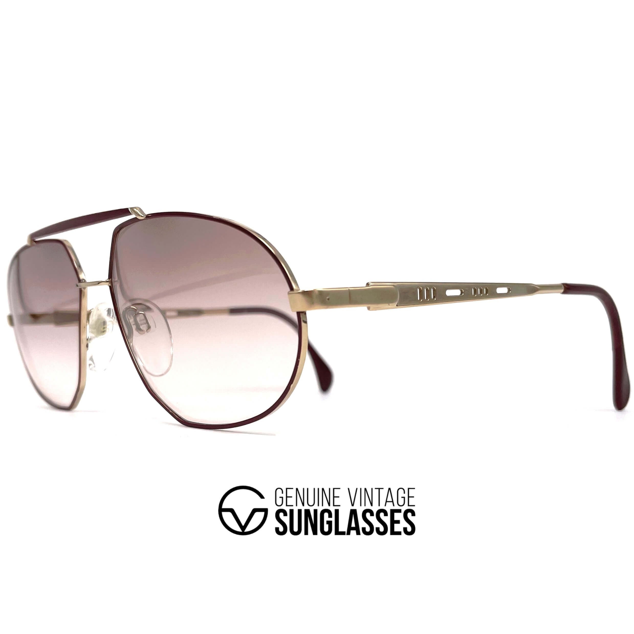 Vintage SILHOUETTE M 7136 gold aviator sunglasses
