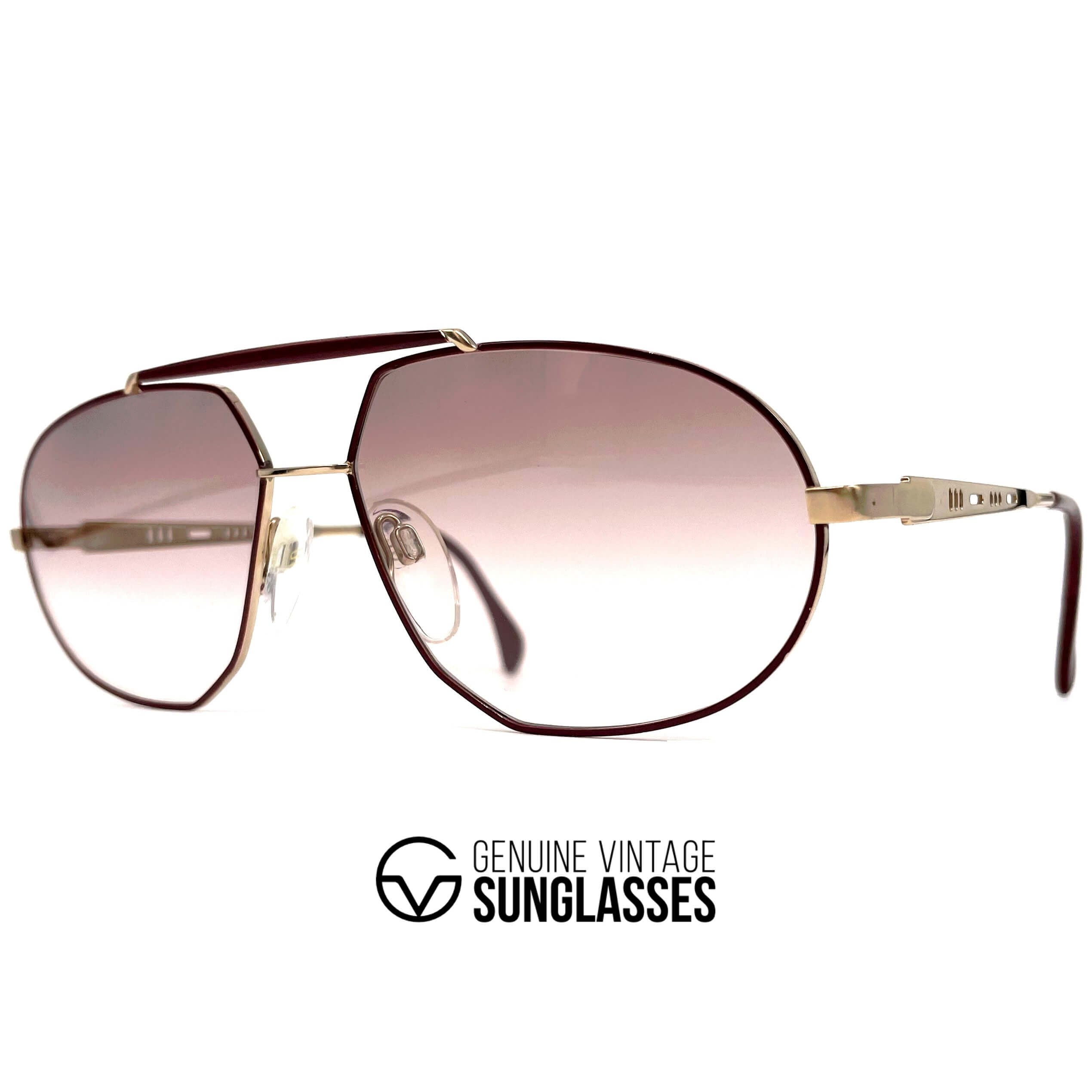 Vintage SILHOUETTE M 7136 gold aviator sunglasses