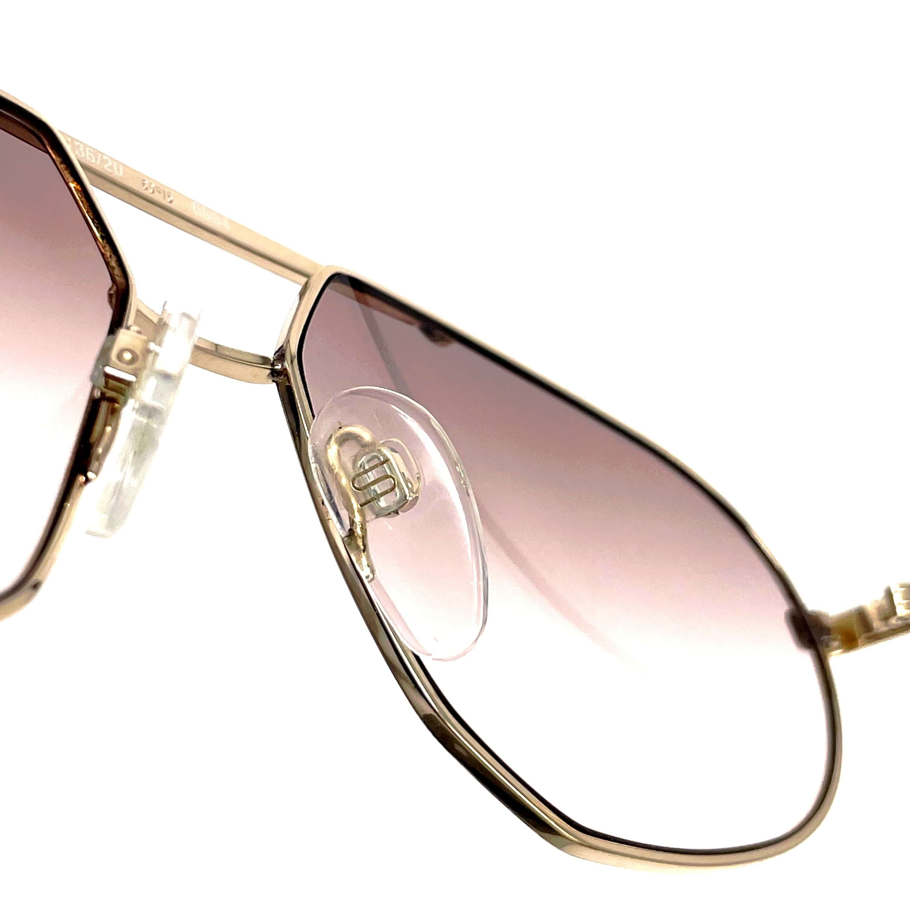 Vintage SILHOUETTE M 7136 gold aviator sunglasses