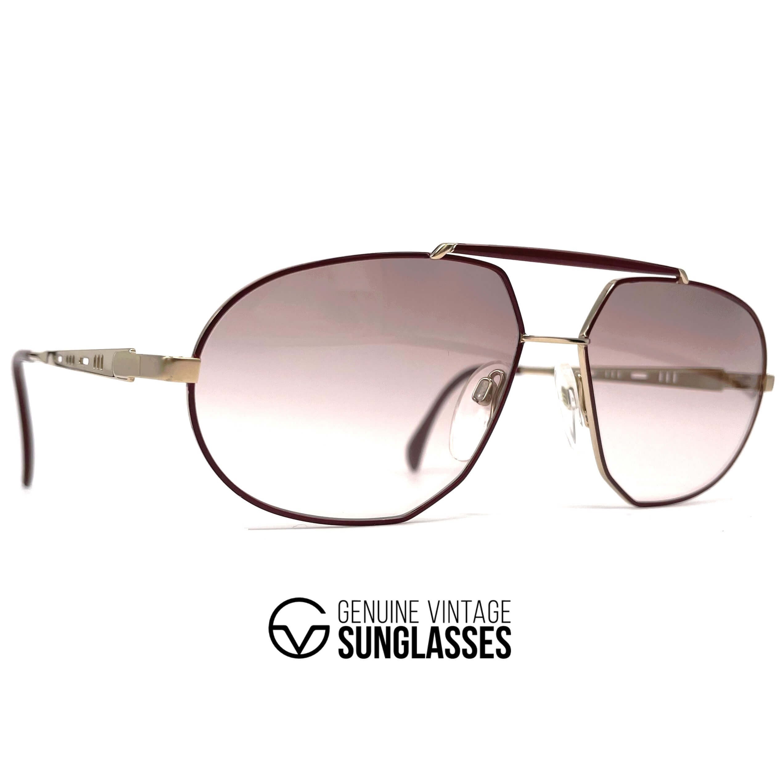 Vintage SILHOUETTE M 7136 gold aviator sunglasses