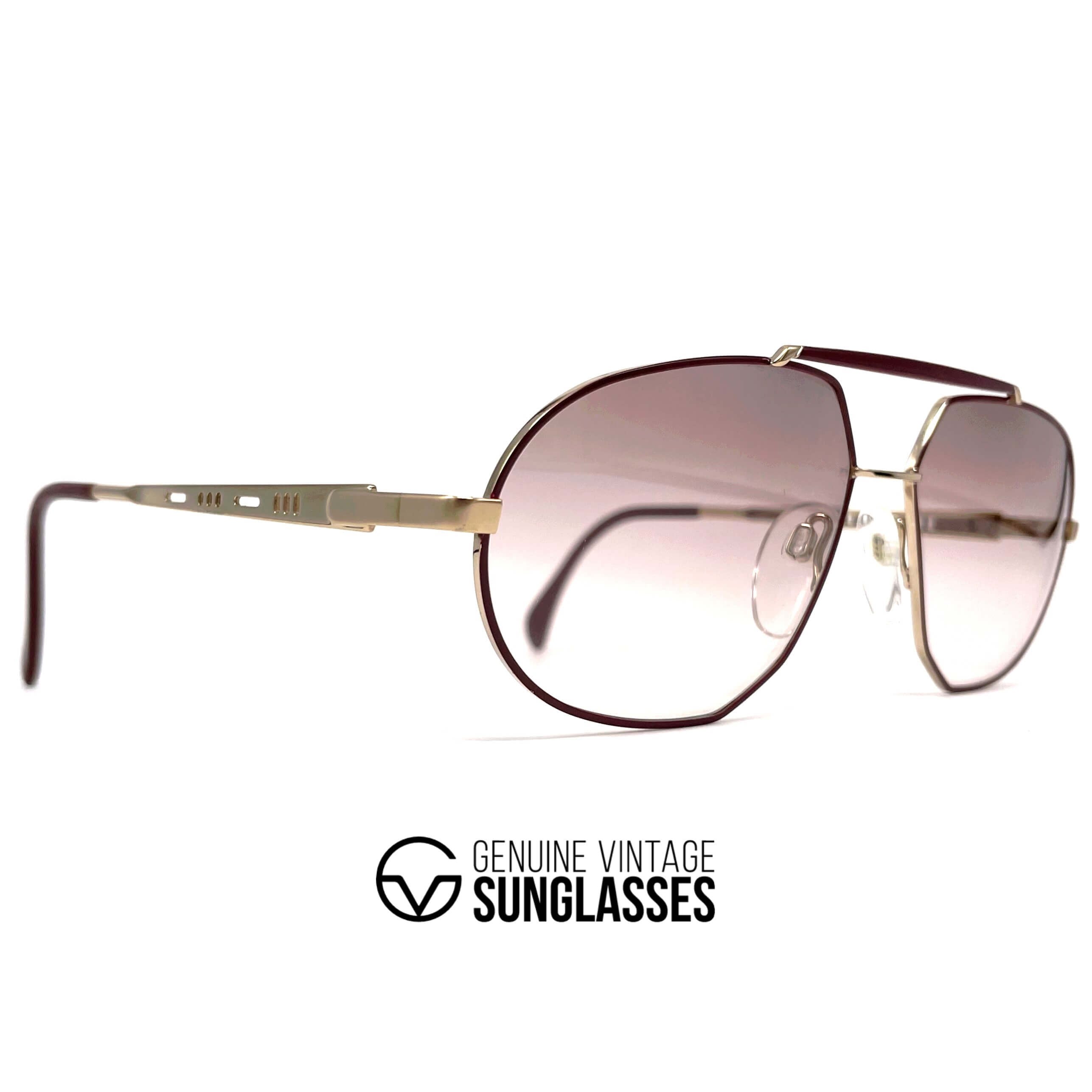 Vintage SILHOUETTE M 7136 gold aviator sunglasses