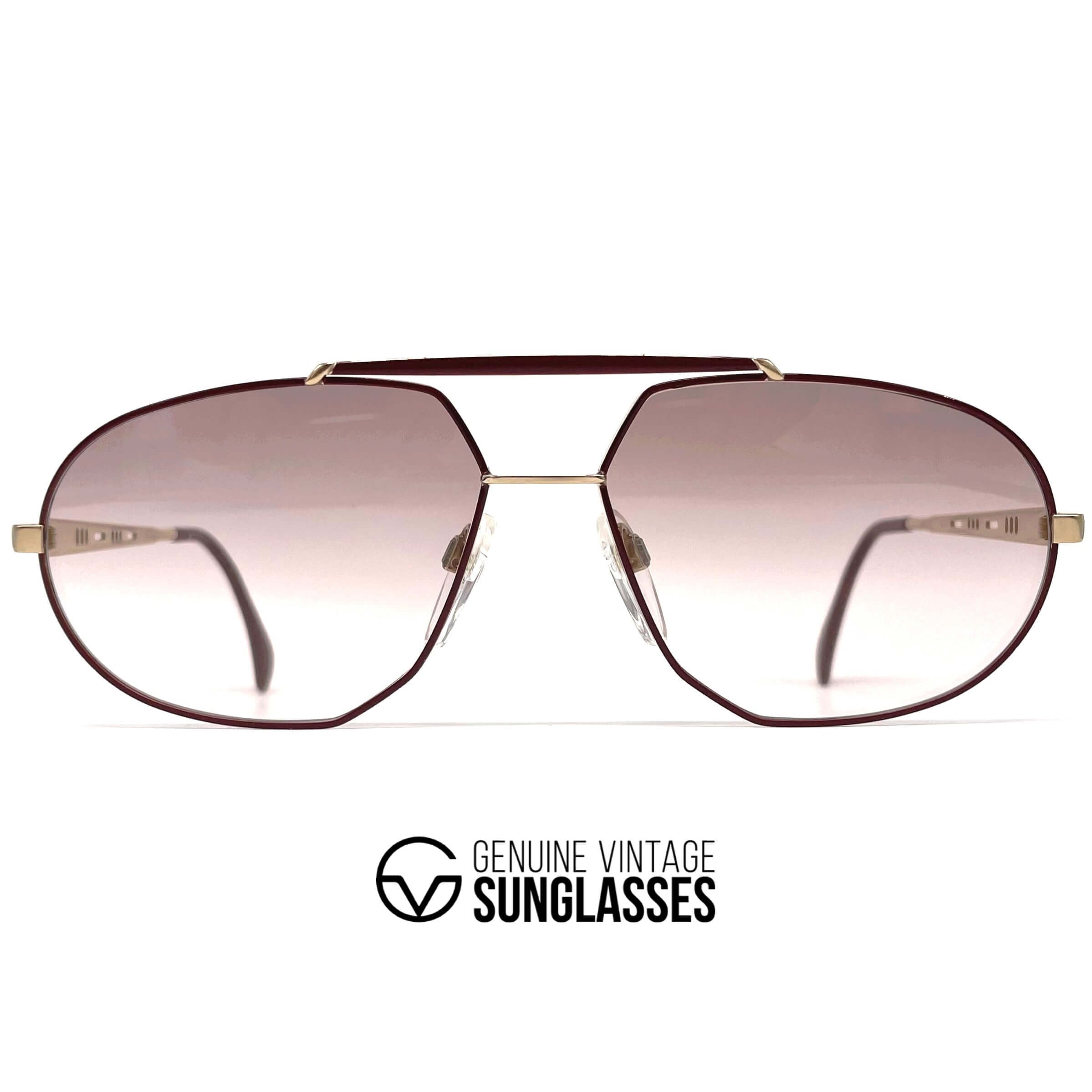 Vintage SILHOUETTE M 7136 gold aviator sunglasses