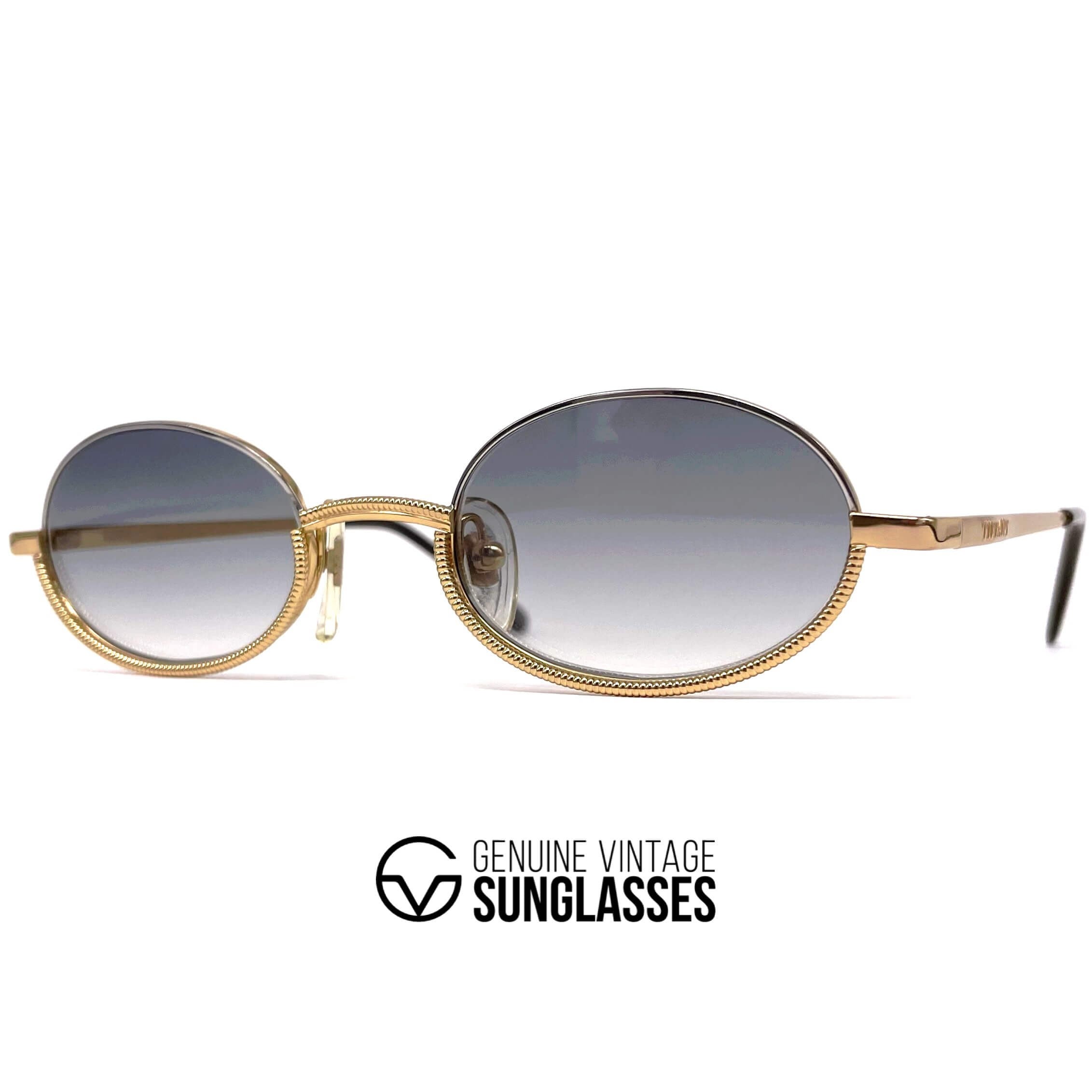 Vintage TIFFANY T1/05 gold plated round sunglasses