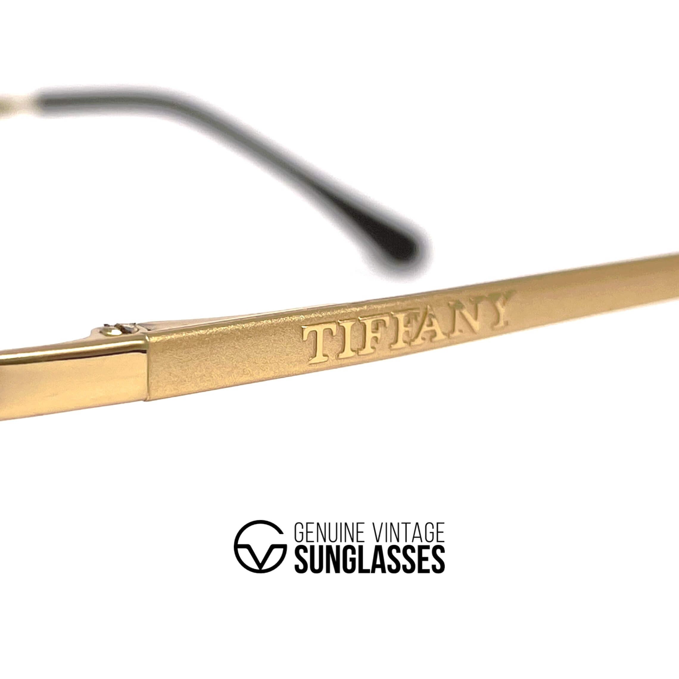 Vintage TIFFANY T1/05 gold plated round sunglasses