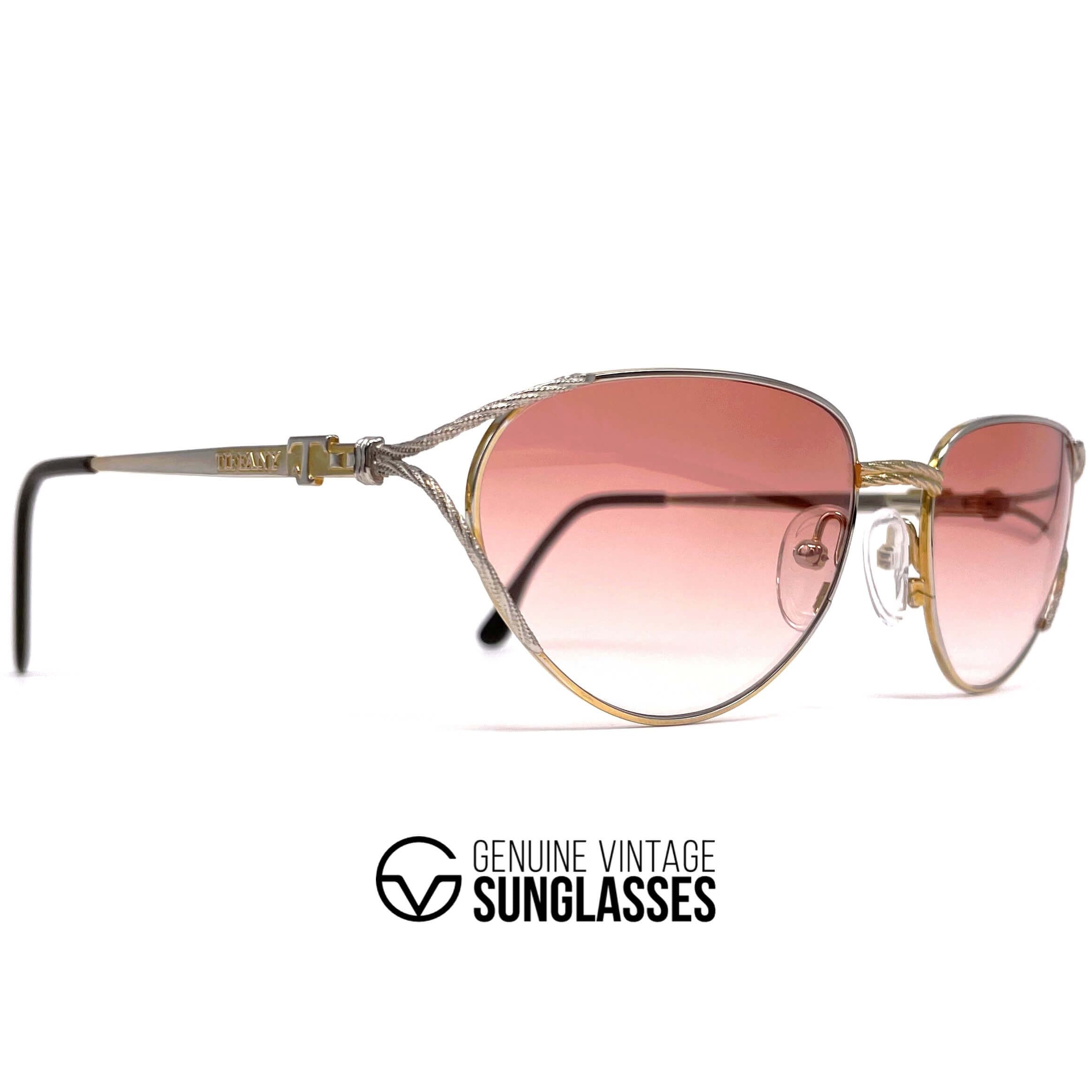 Vintage TIFFANY T360 gold plated platinum sunglasses