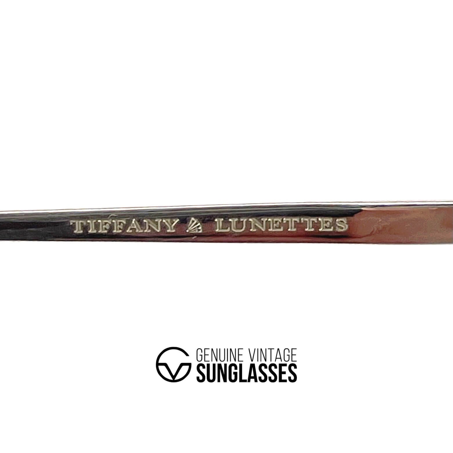 Vintage TIFFANY T470 gold plated platinum round sunglasses