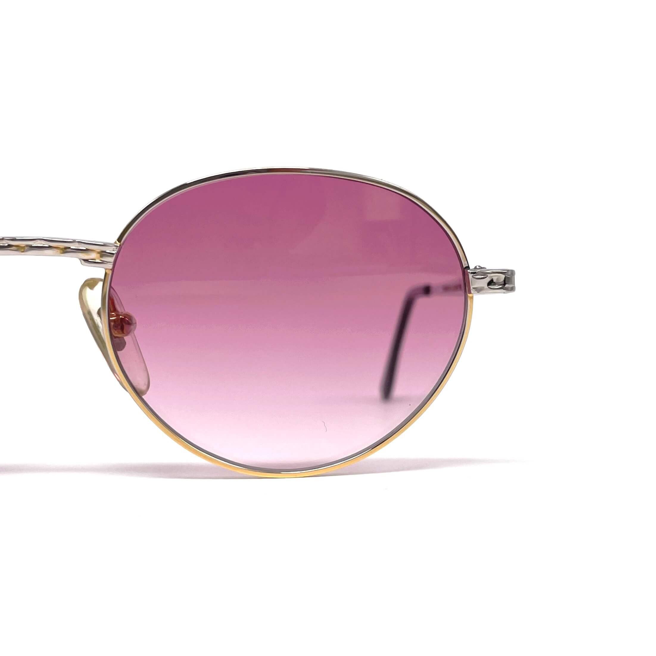 Vintage TIFFANY T470 gold plated platinum round sunglasses