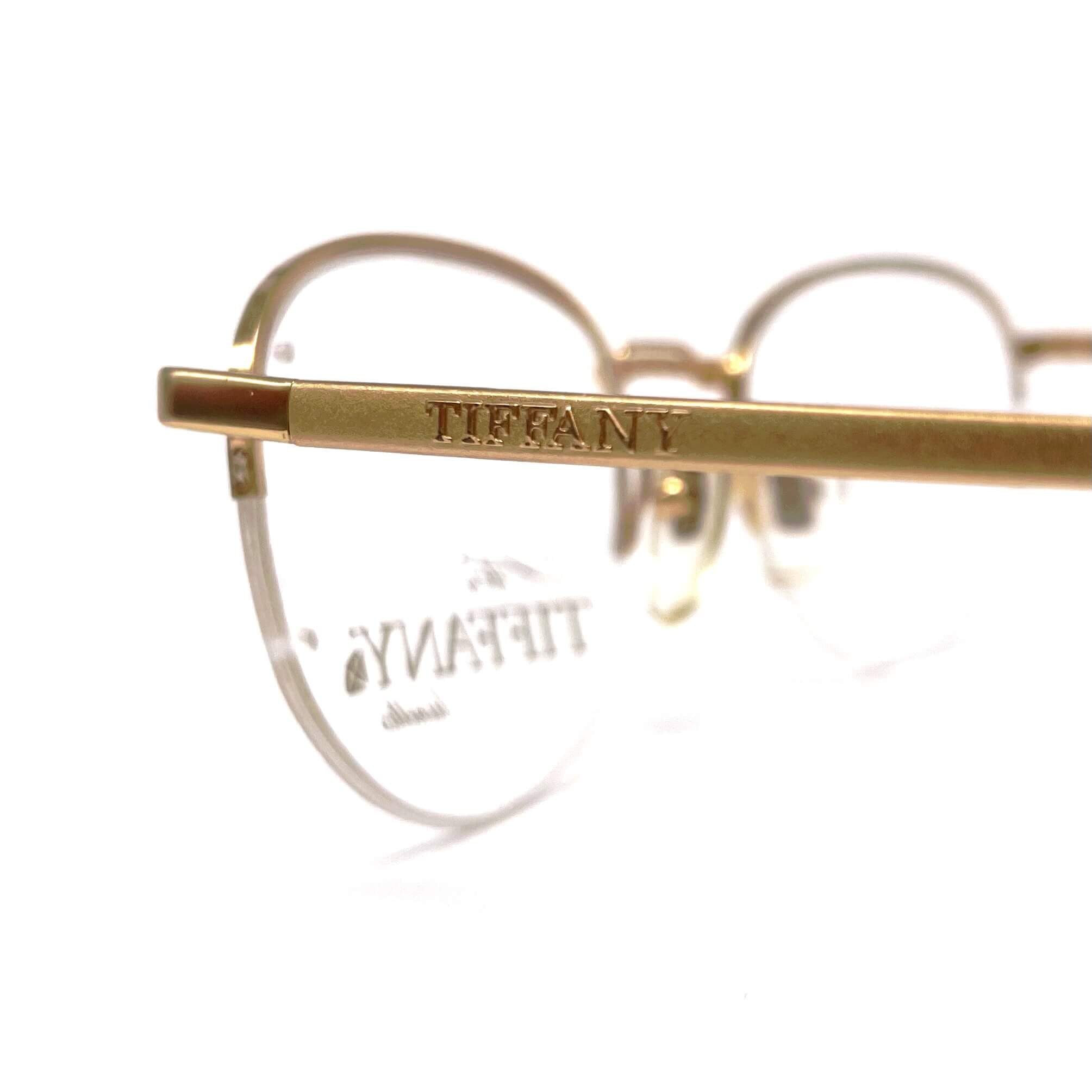 Vintage TIFFANY TJ15 gold plated rimless glasses frames