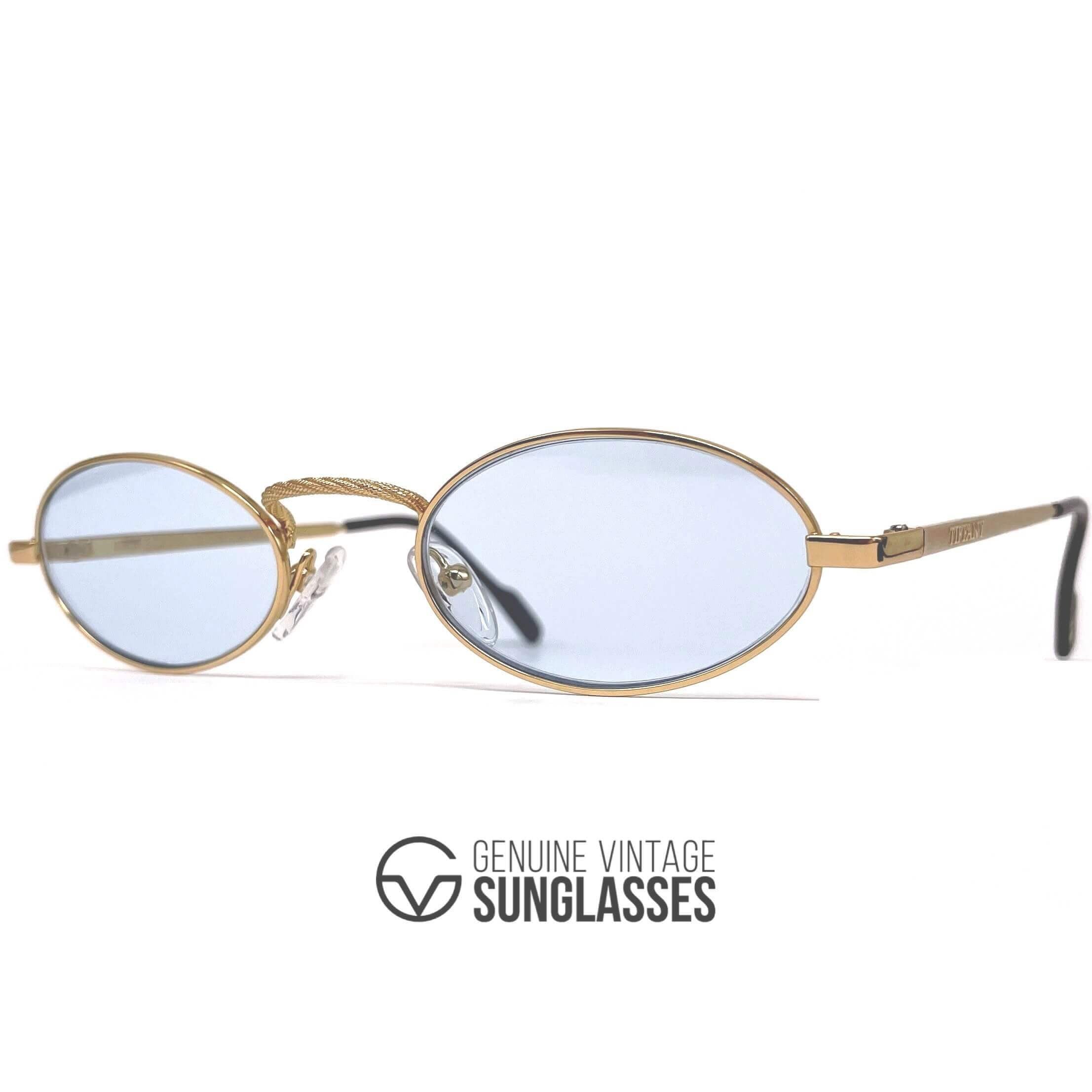 Vintage TIFFANY TJ23 gold plated clear sunglasses