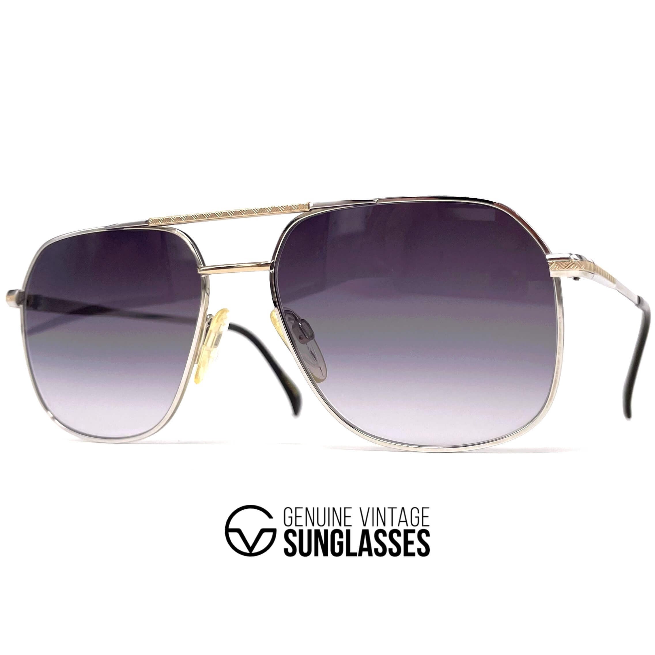 Vintage TITANOS T-784 rare titanium gold plated aviator sunglasses