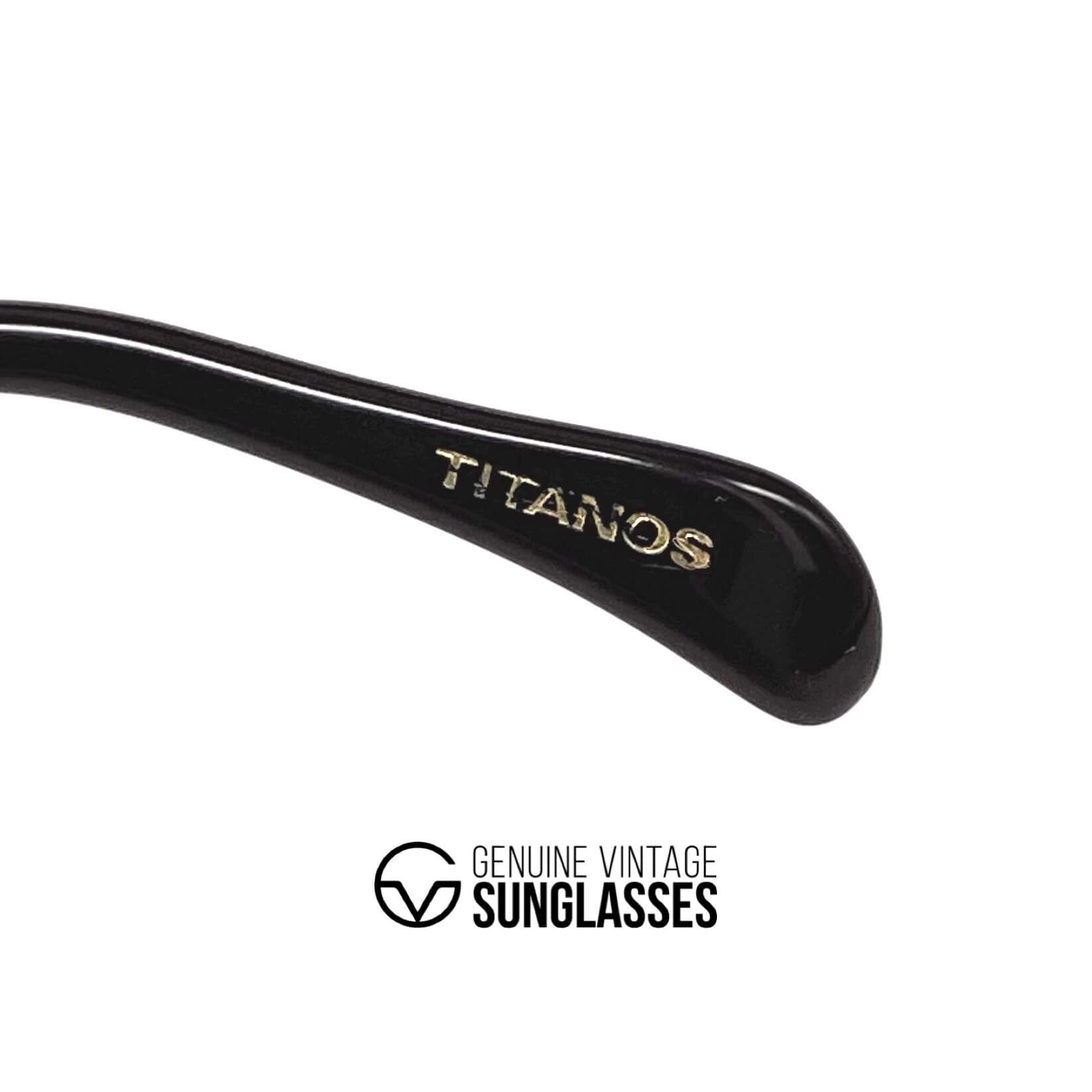 Vintage TITANOS T-784 rare titanium gold plated aviator sunglasses