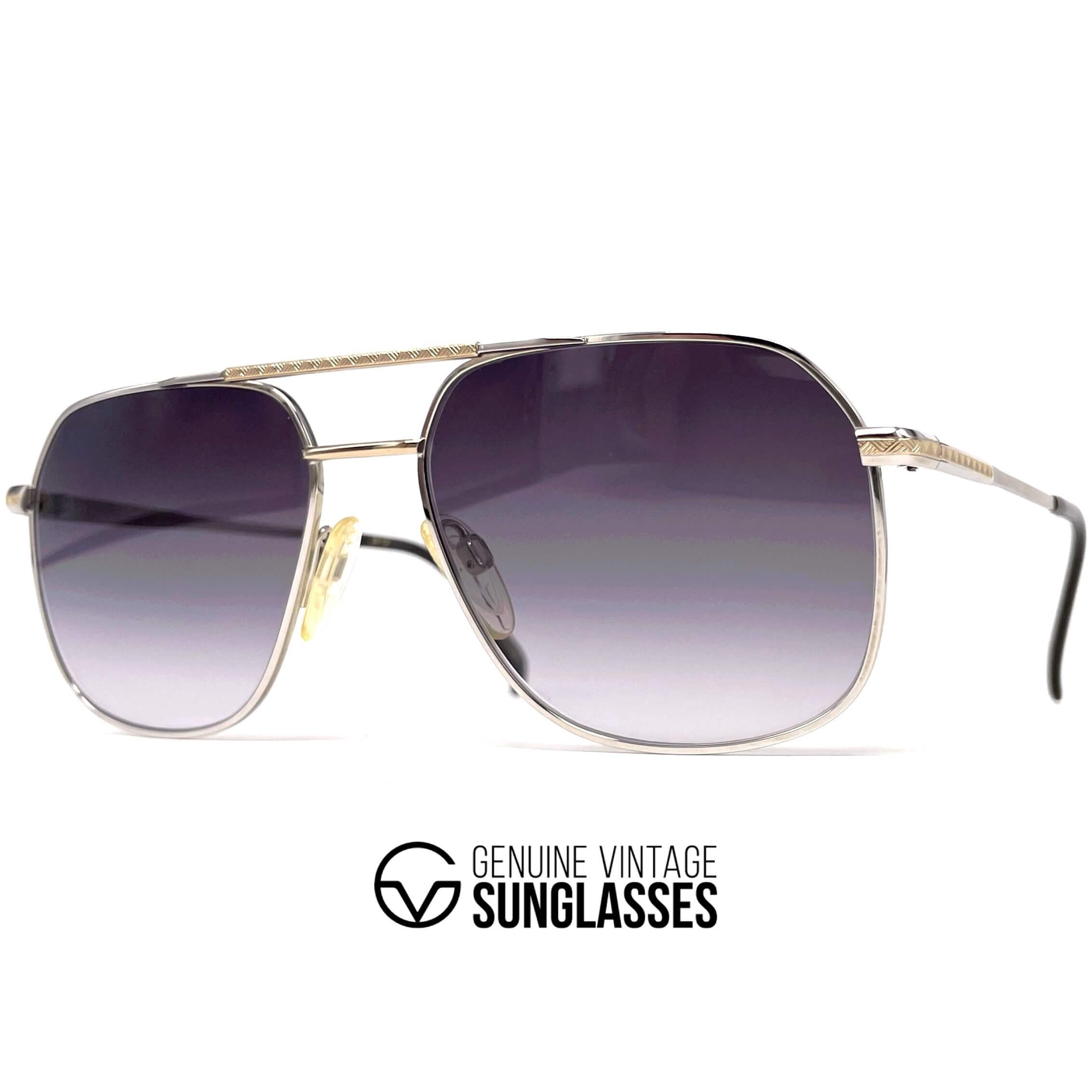 Vintage TITANOS T-784 rare titanium gold plated aviator sunglasses