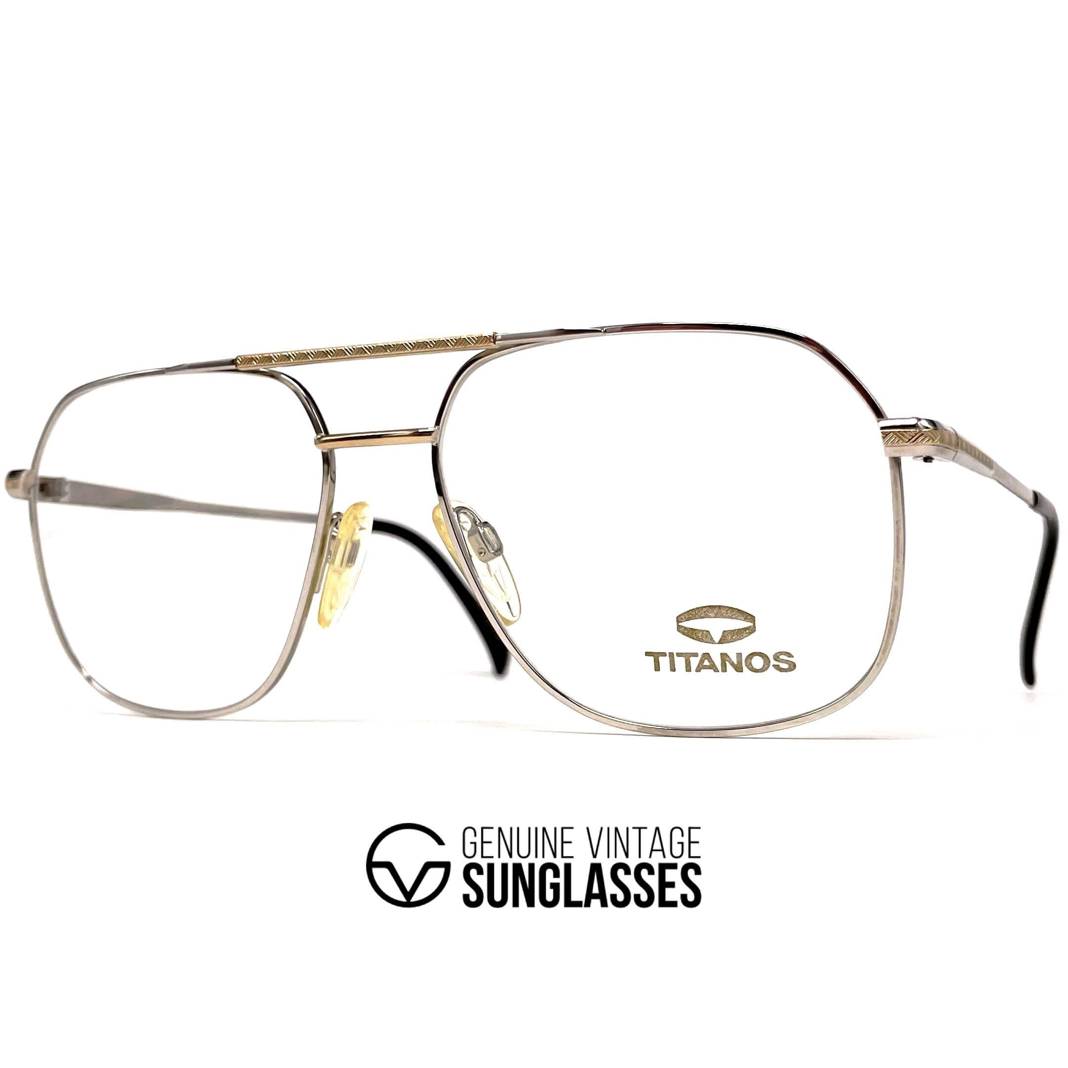 Vintage TITANOS T-784 rare titanium gold plated glasses frames