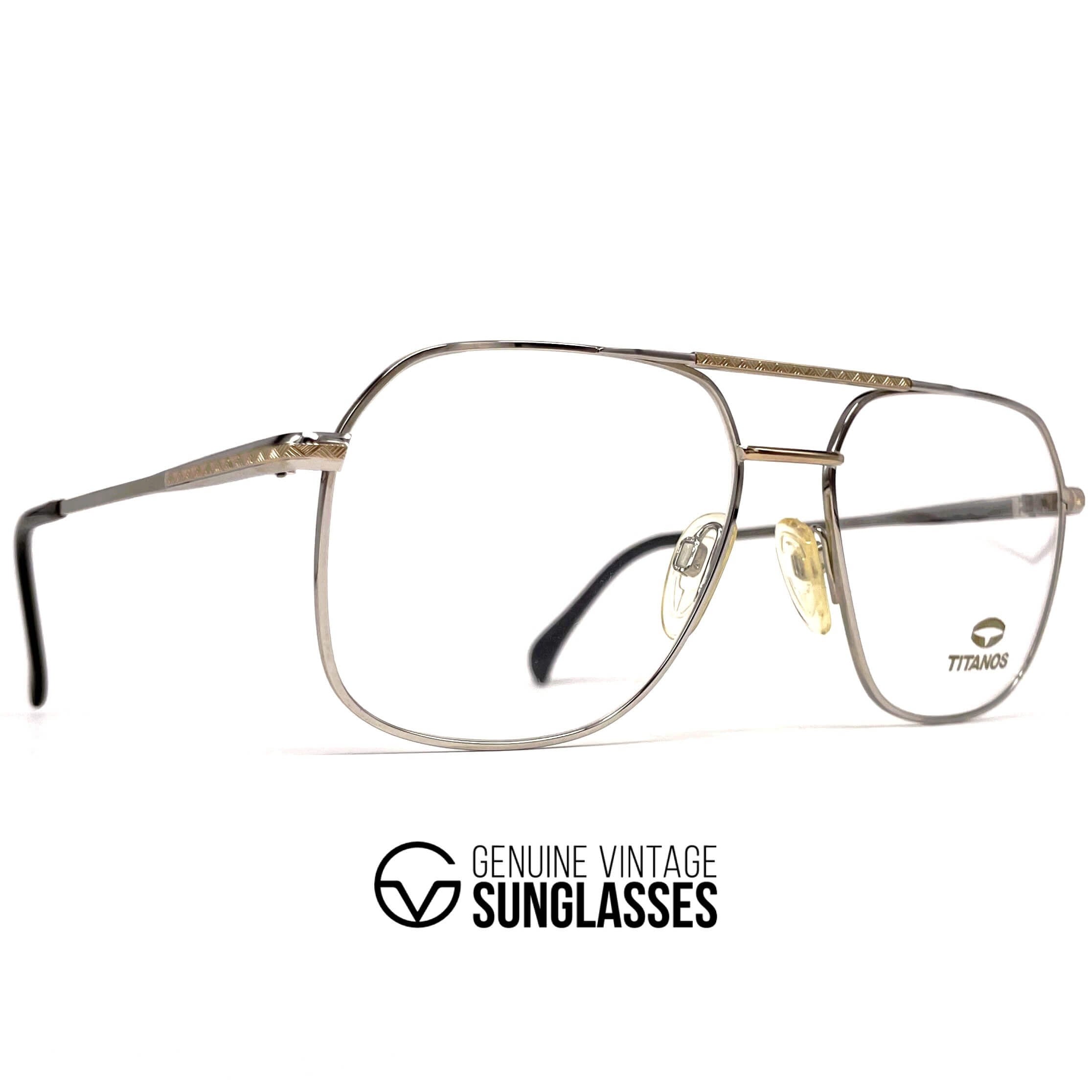Vintage TITANOS T-784 rare titanium gold plated glasses frames
