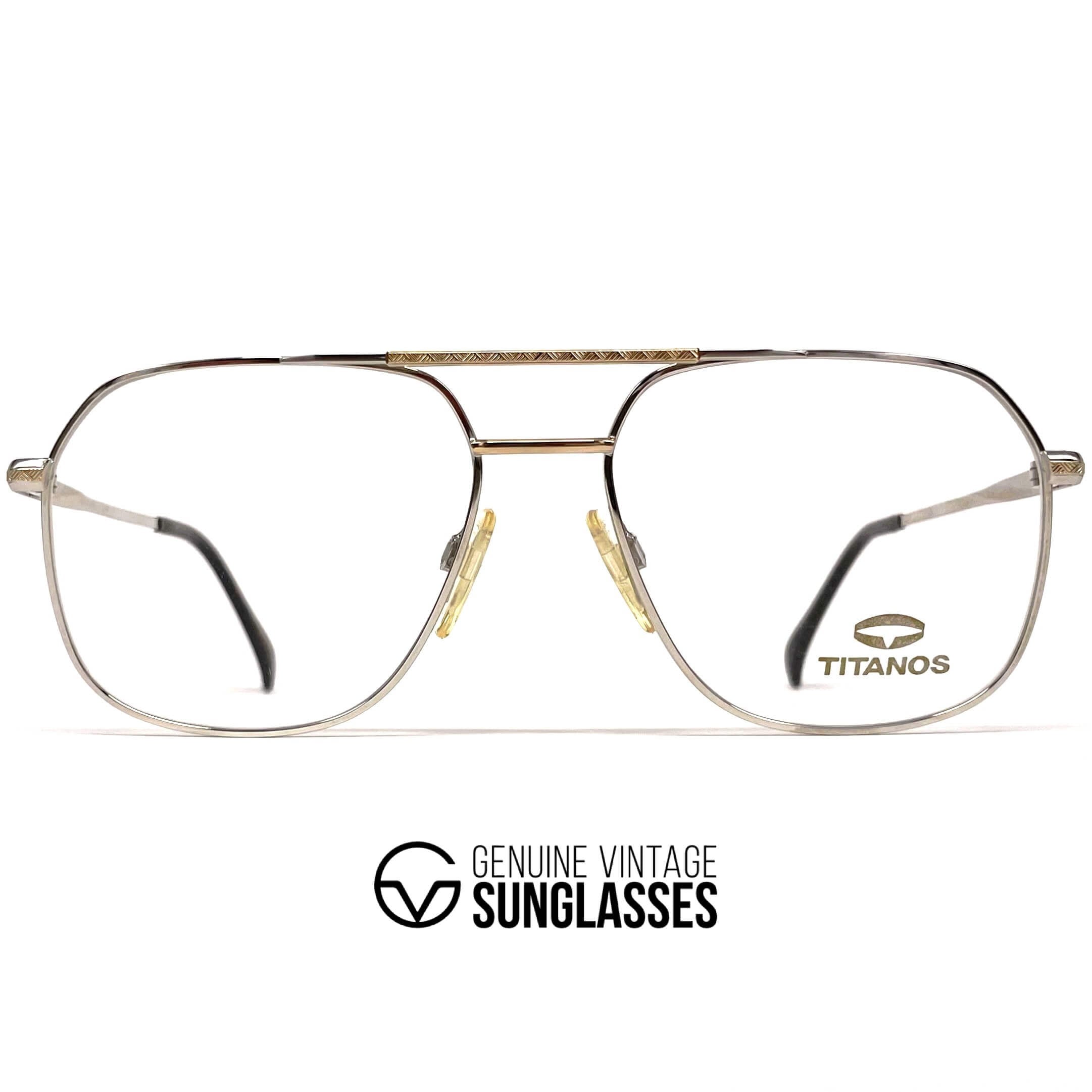 Vintage TITANOS T-784 rare titanium gold plated glasses frames