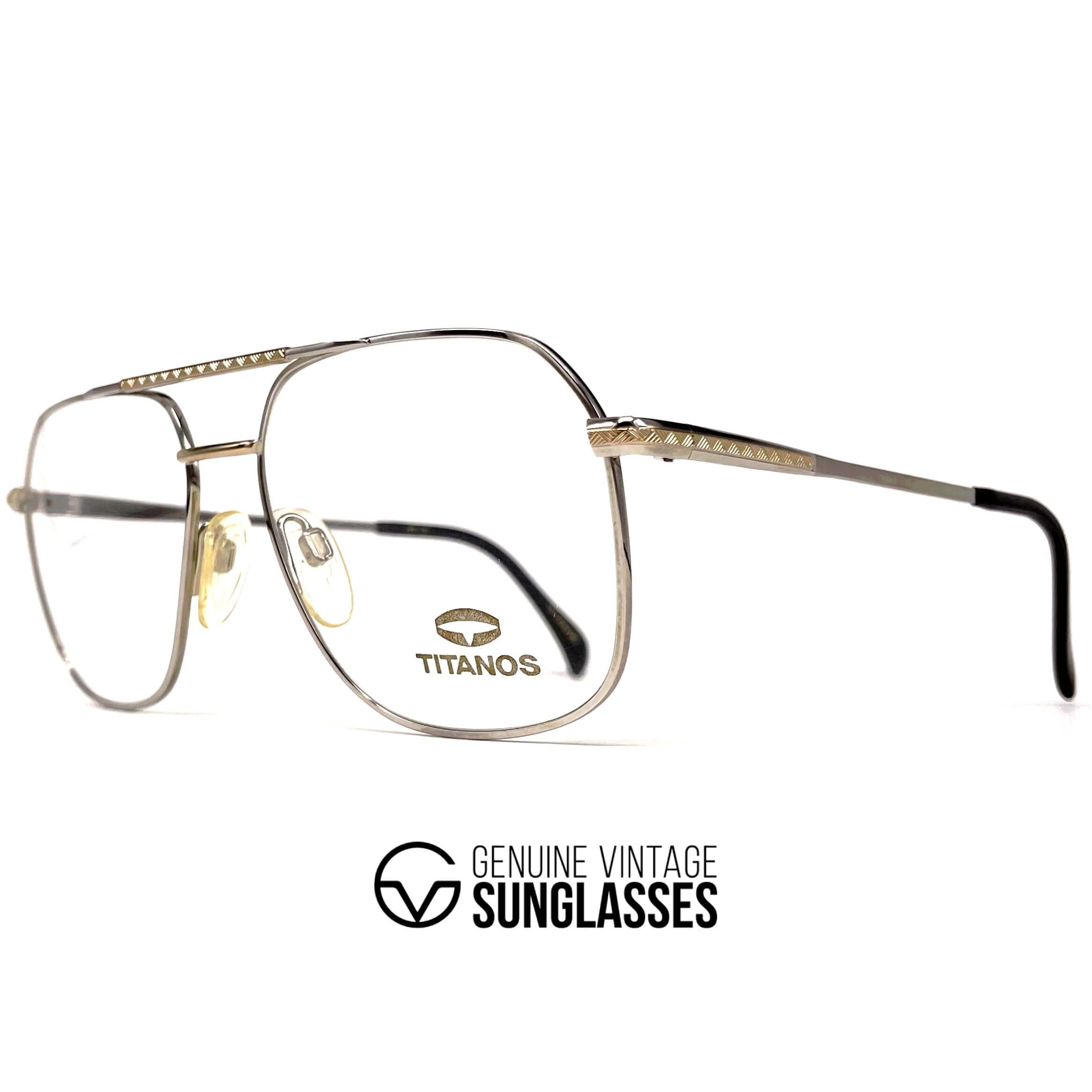 Vintage TITANOS T-784 rare titanium gold plated glasses frames