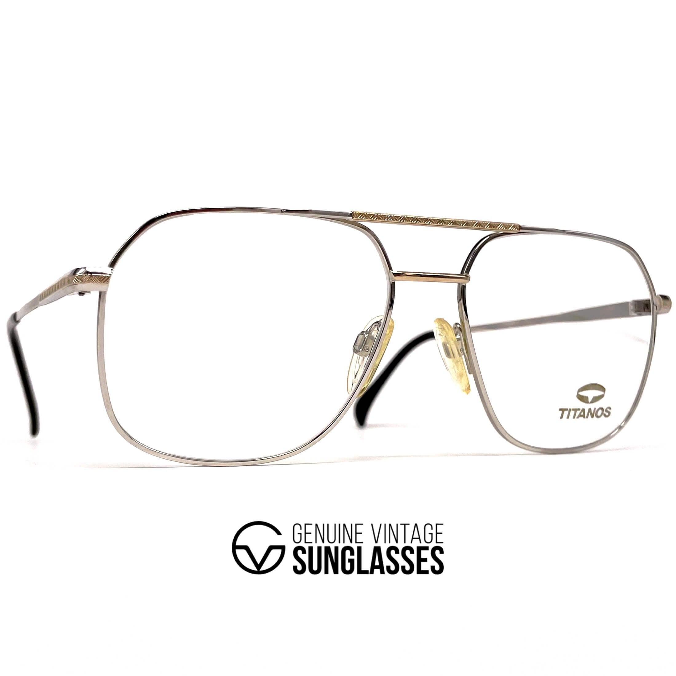 Vintage TITANOS T-784 rare titanium gold plated glasses frames
